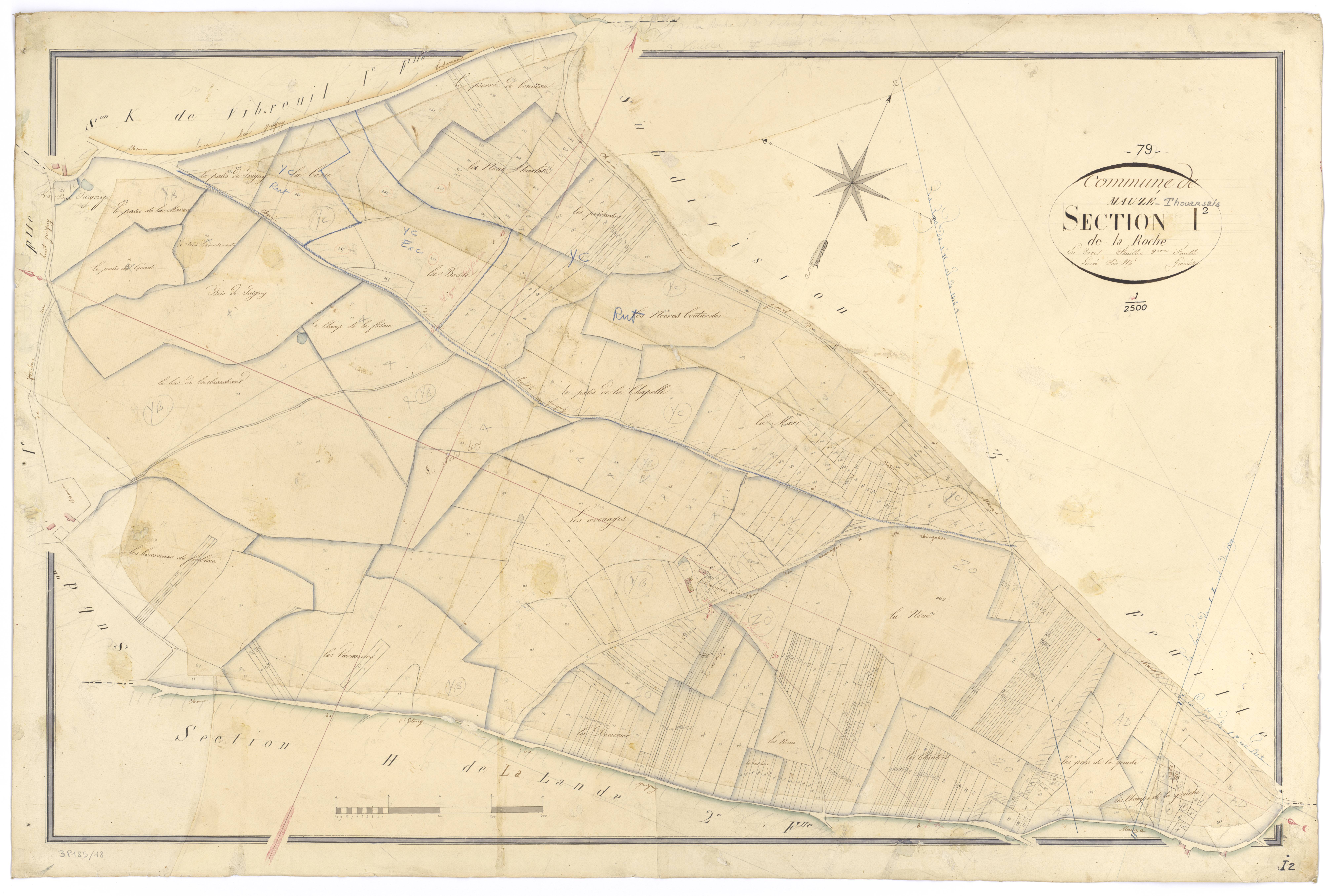 Mauzé-Thouarsais - FRAD079_CADASTRE_NAPOLEONIEN Section I2 dite de la Roche 