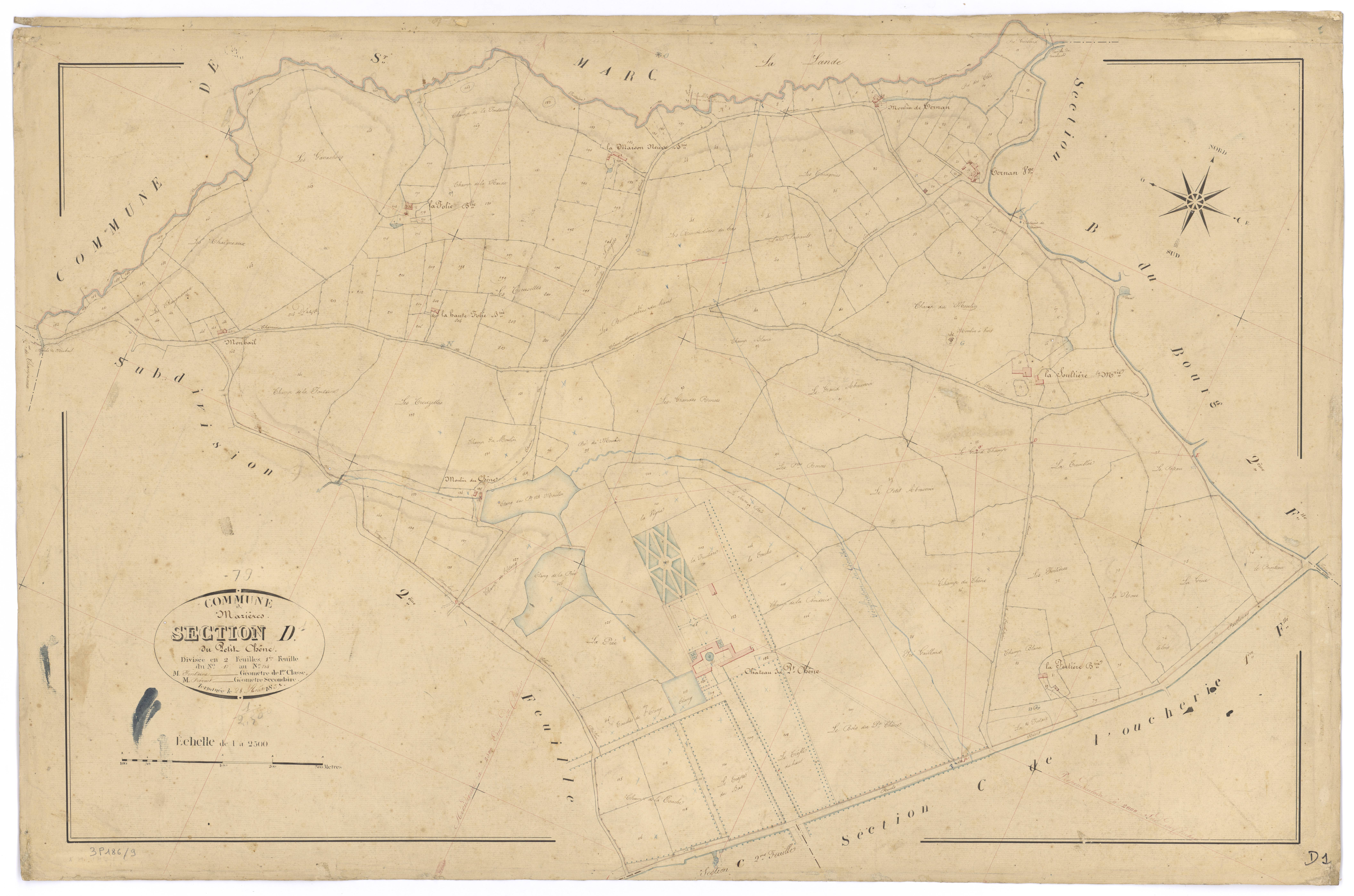 Mazières-en-Gâtine - FRAD079_CADASTRE_NAPOLEONIEN Section D1 dite du Petit Chêne 