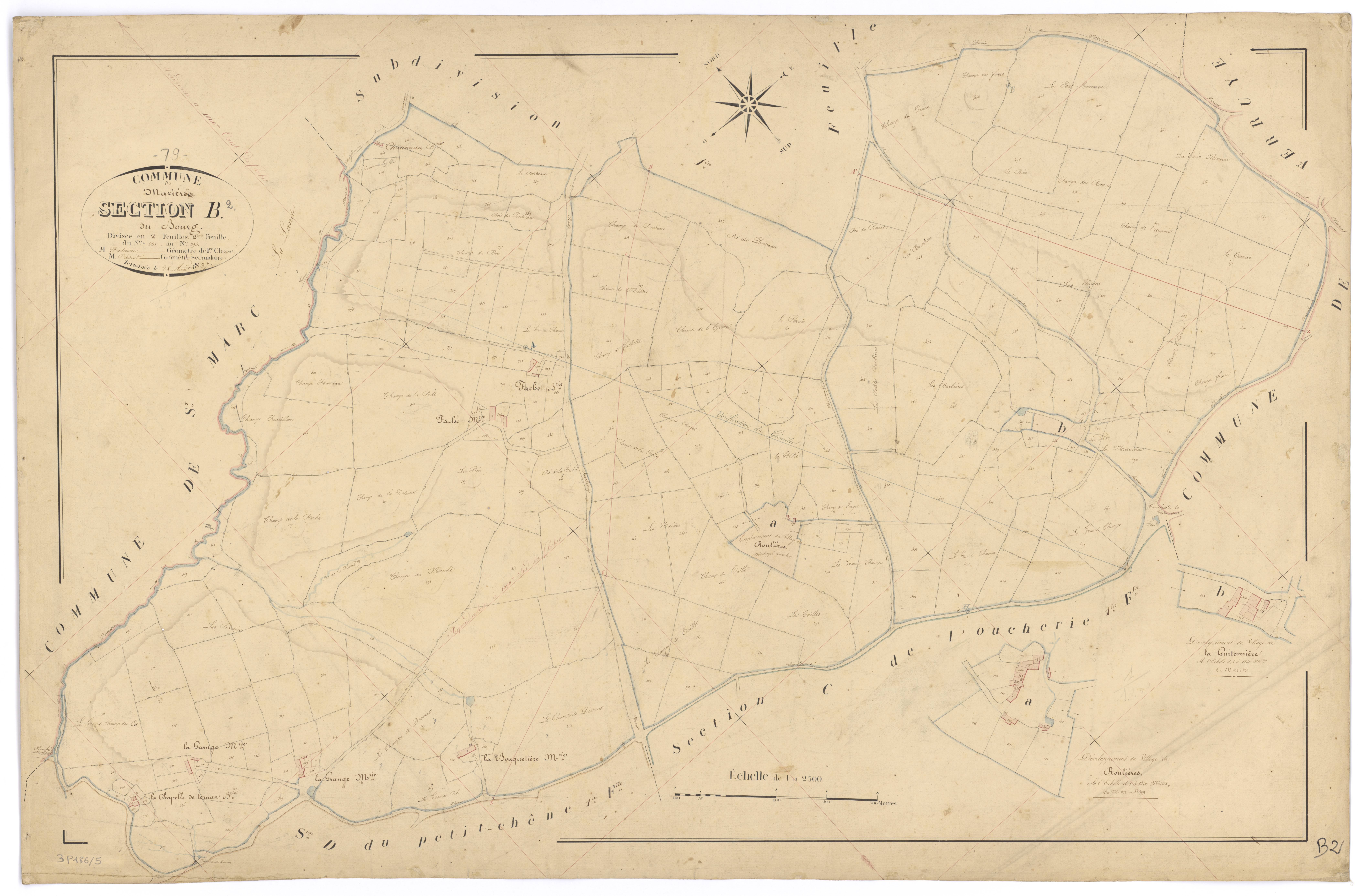 Mazières-en-Gâtine - FRAD079_CADASTRE_NAPOLEONIEN Section B2 dite du Bourg
