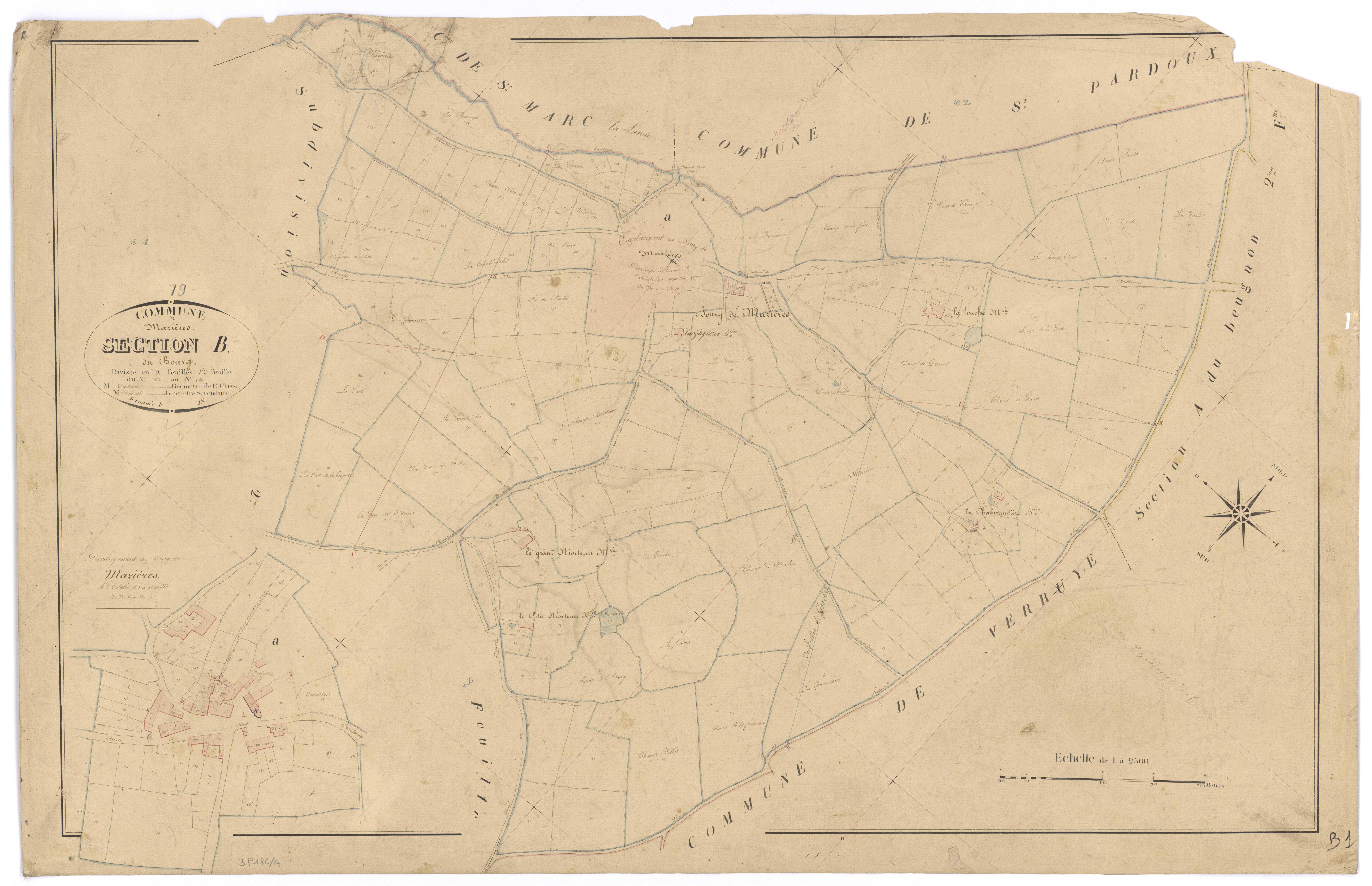 Mazières-en-Gâtine - FRAD079_CADASTRE_NAPOLEONIEN Section B1 dite du Bourg 