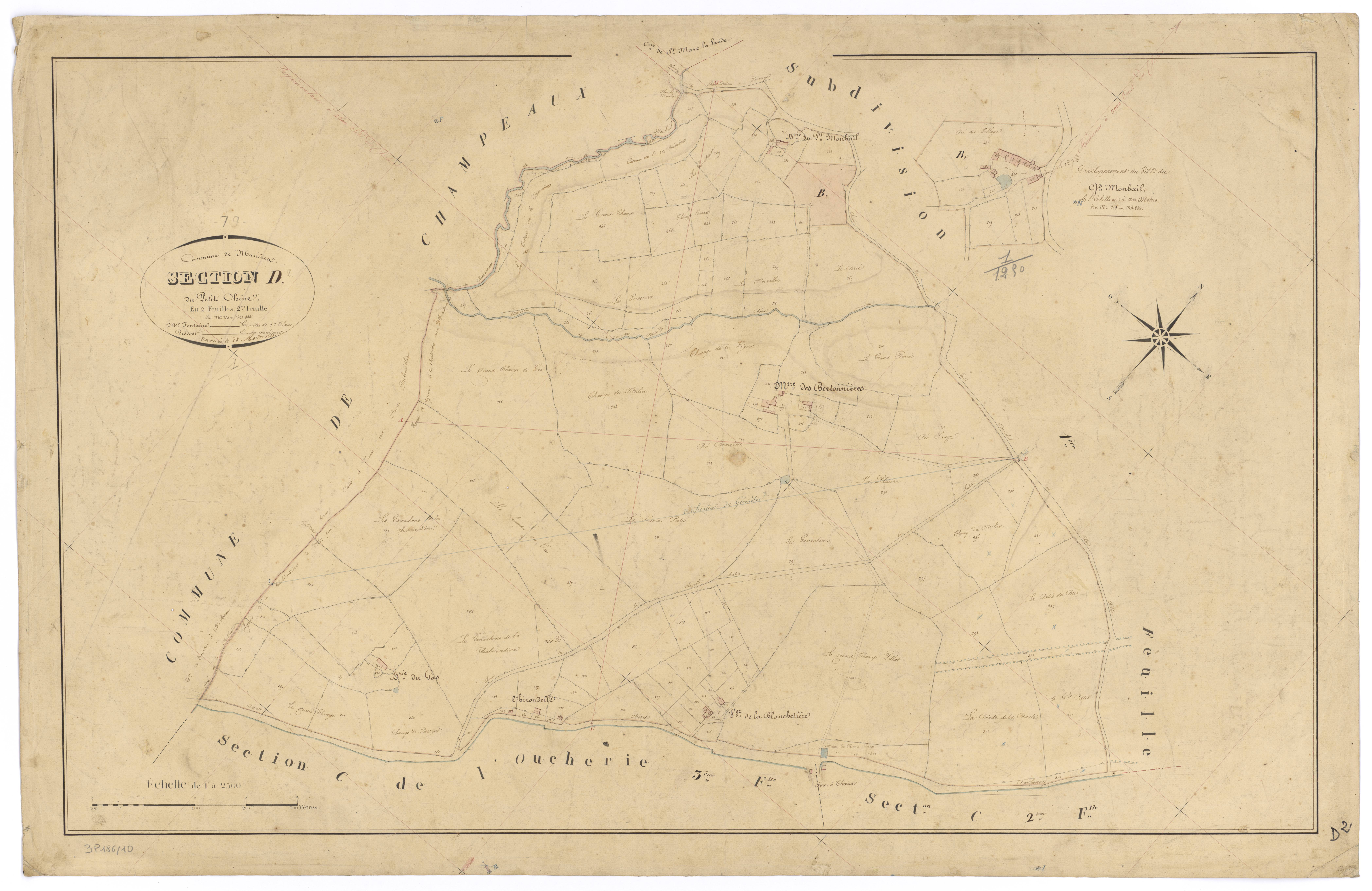 Mazières-en-Gâtine - FRAD079_CADASTRE_NAPOLEONIEN Section D2 dite du Petit Chêne