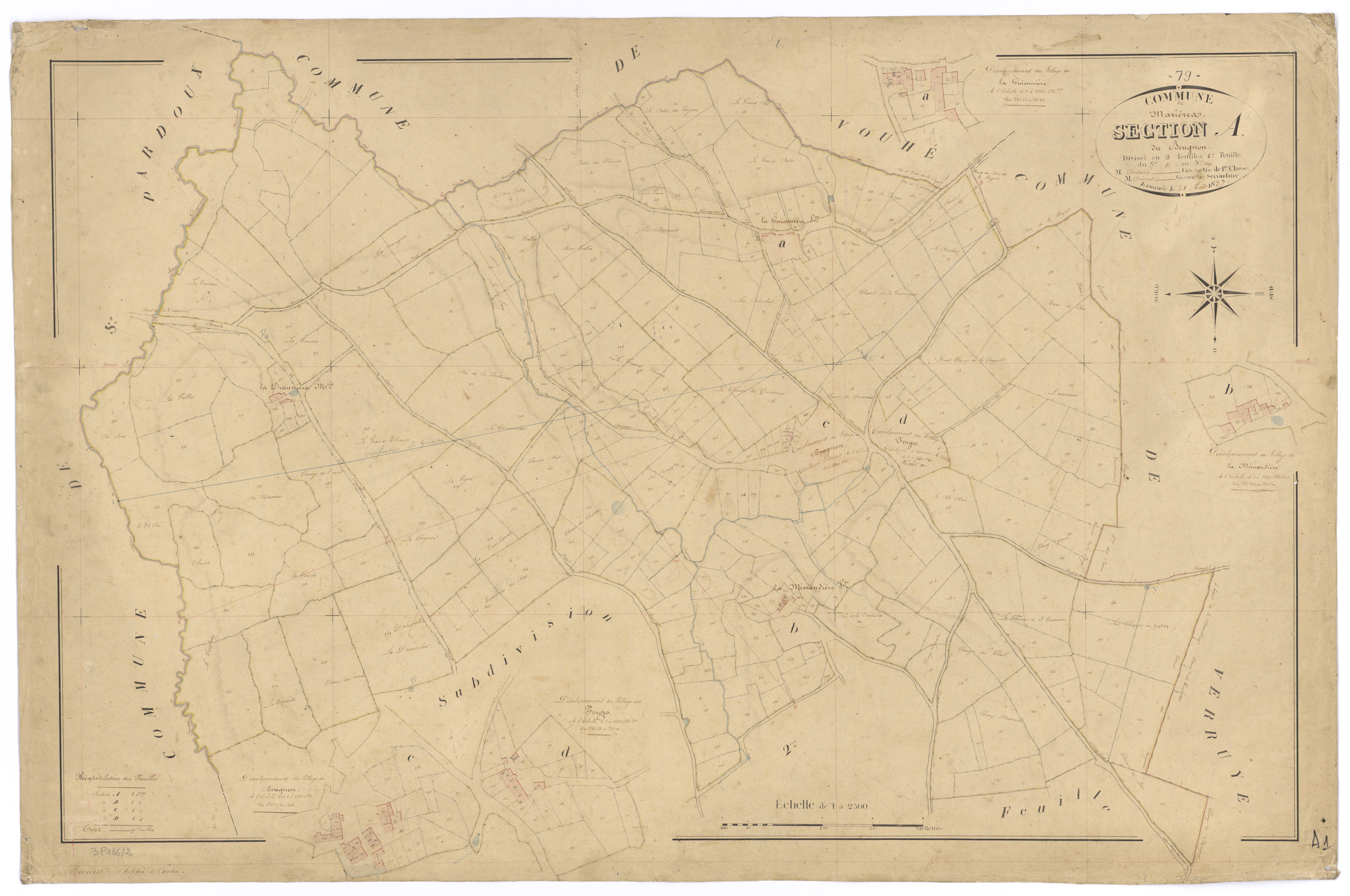 Mazières-en-Gâtine - FRAD079_CADASTRE_NAPOLEONIEN Section A1 dite du Beugnon