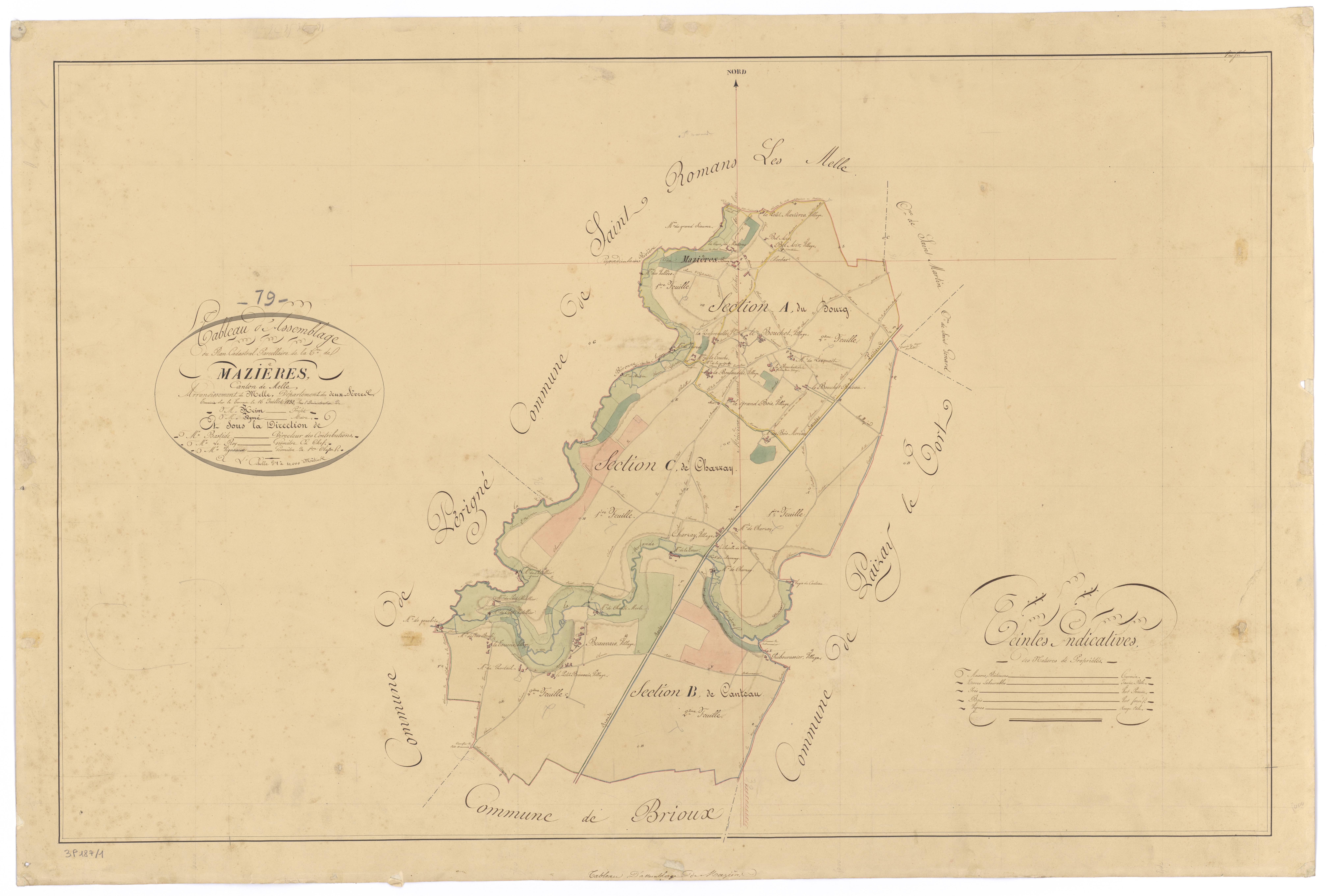 Mazières-sur-Béronne - FRAD079_CADASTRE_NAPOLEONIEN Tableau d'assemblage 