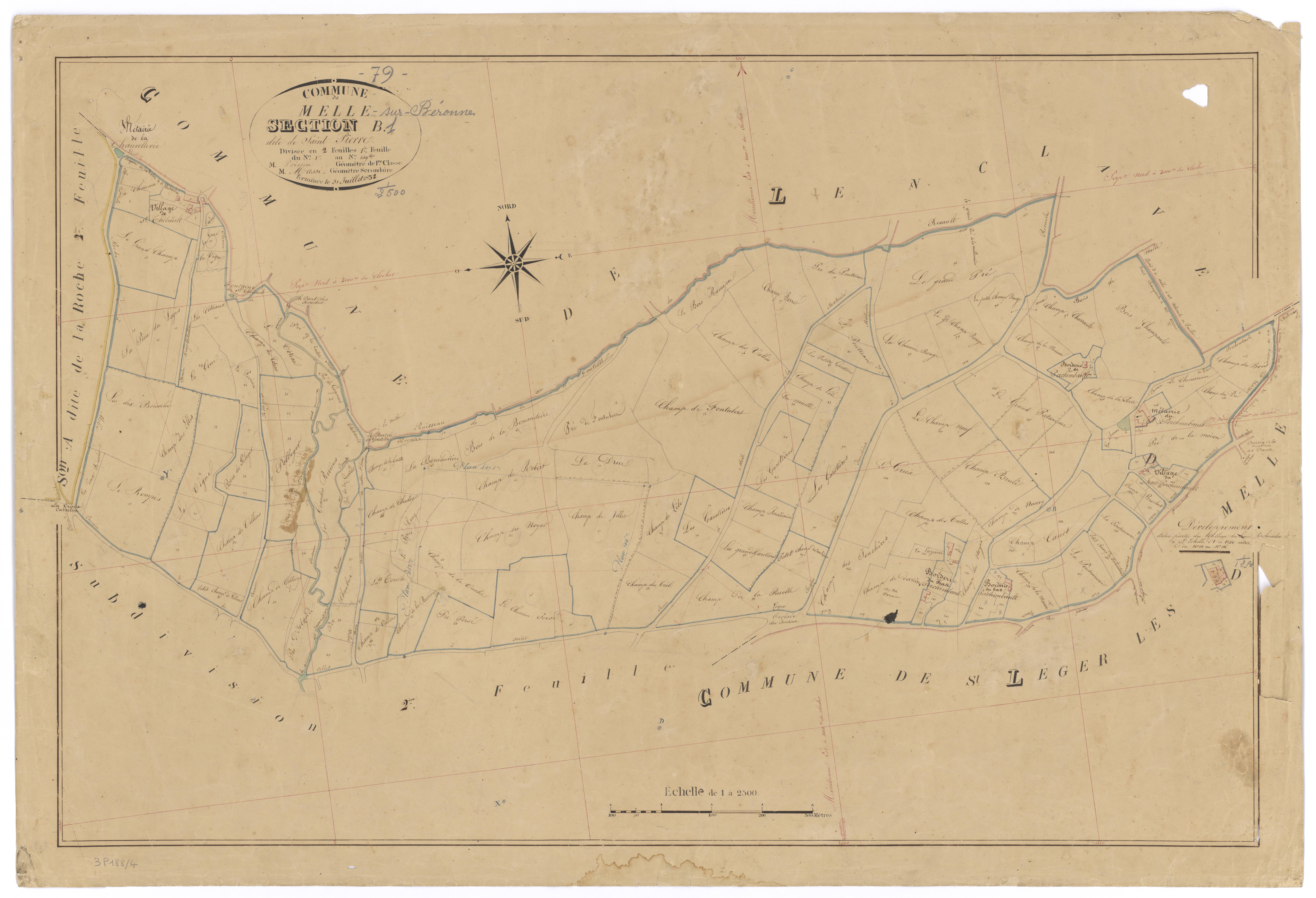 Mellé - FRAD079_CADASTRE_NAPOLEONIEN Section B1 dite de Saint Pierre 