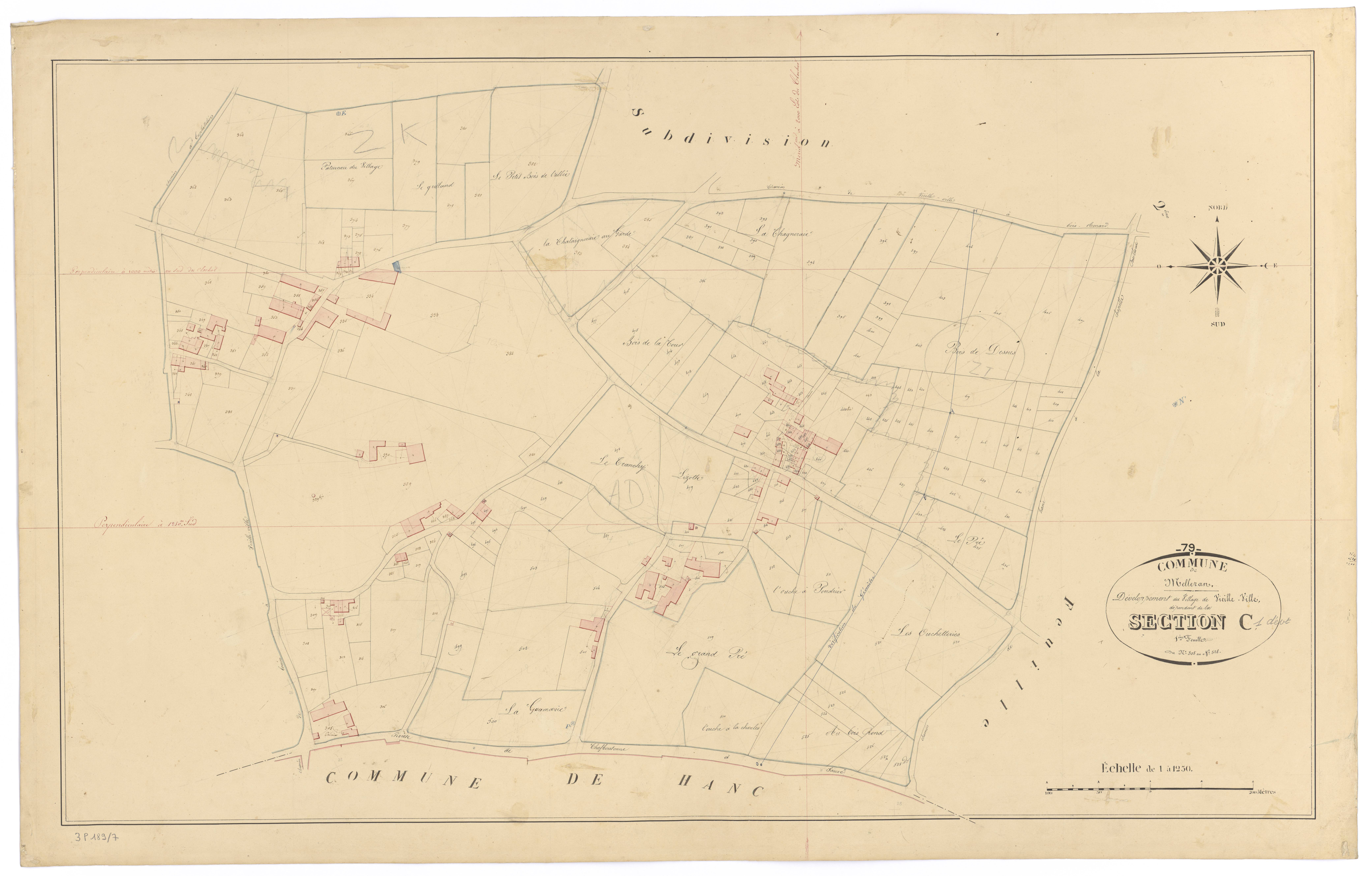 Melleran - FRAD079_CADASTRE_NAPOLEONIEN Développement de la section C1 