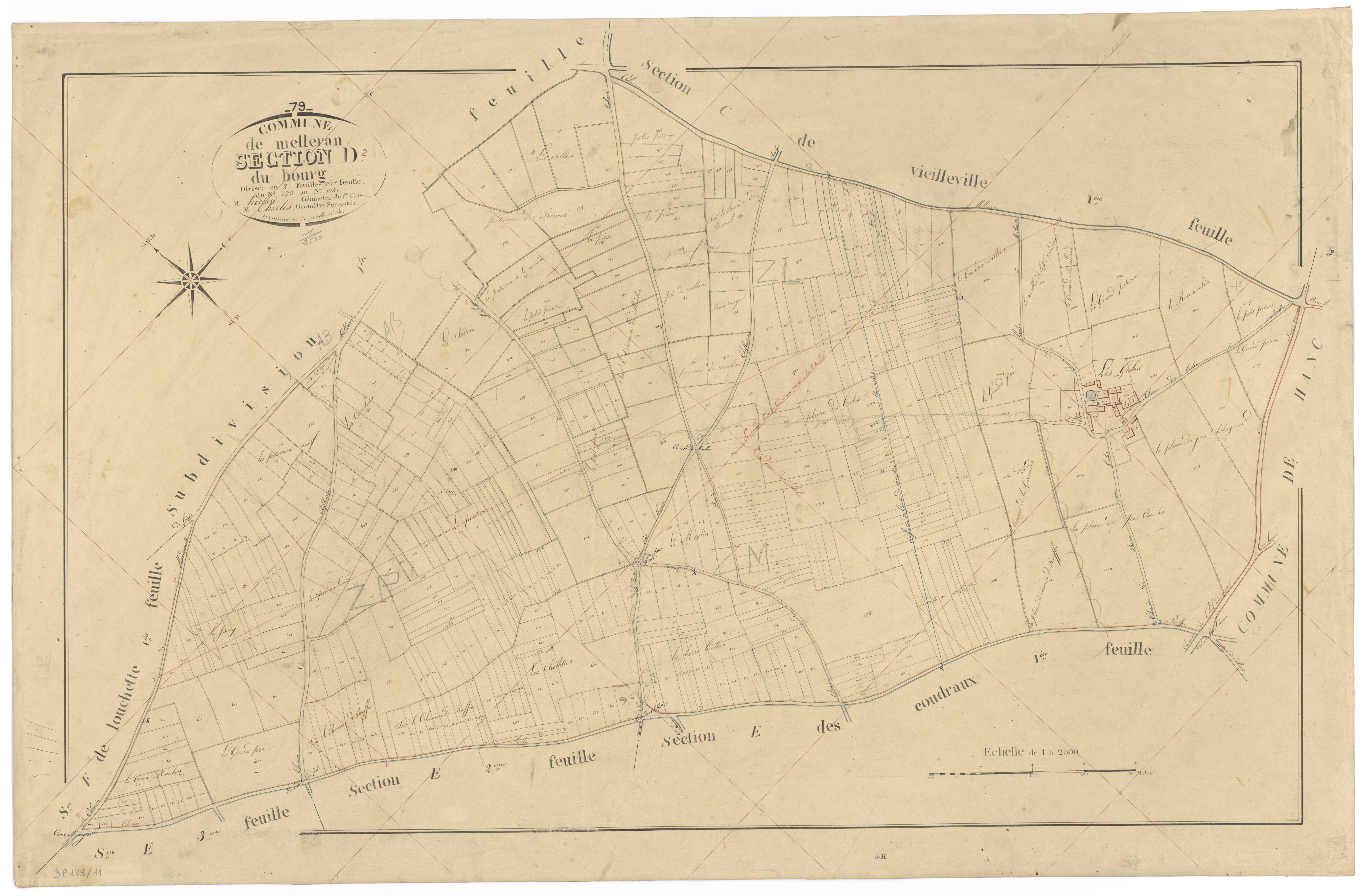 Melleran - FRAD079_CADASTRE_NAPOLEONIEN Section D2 dite du Bourg 