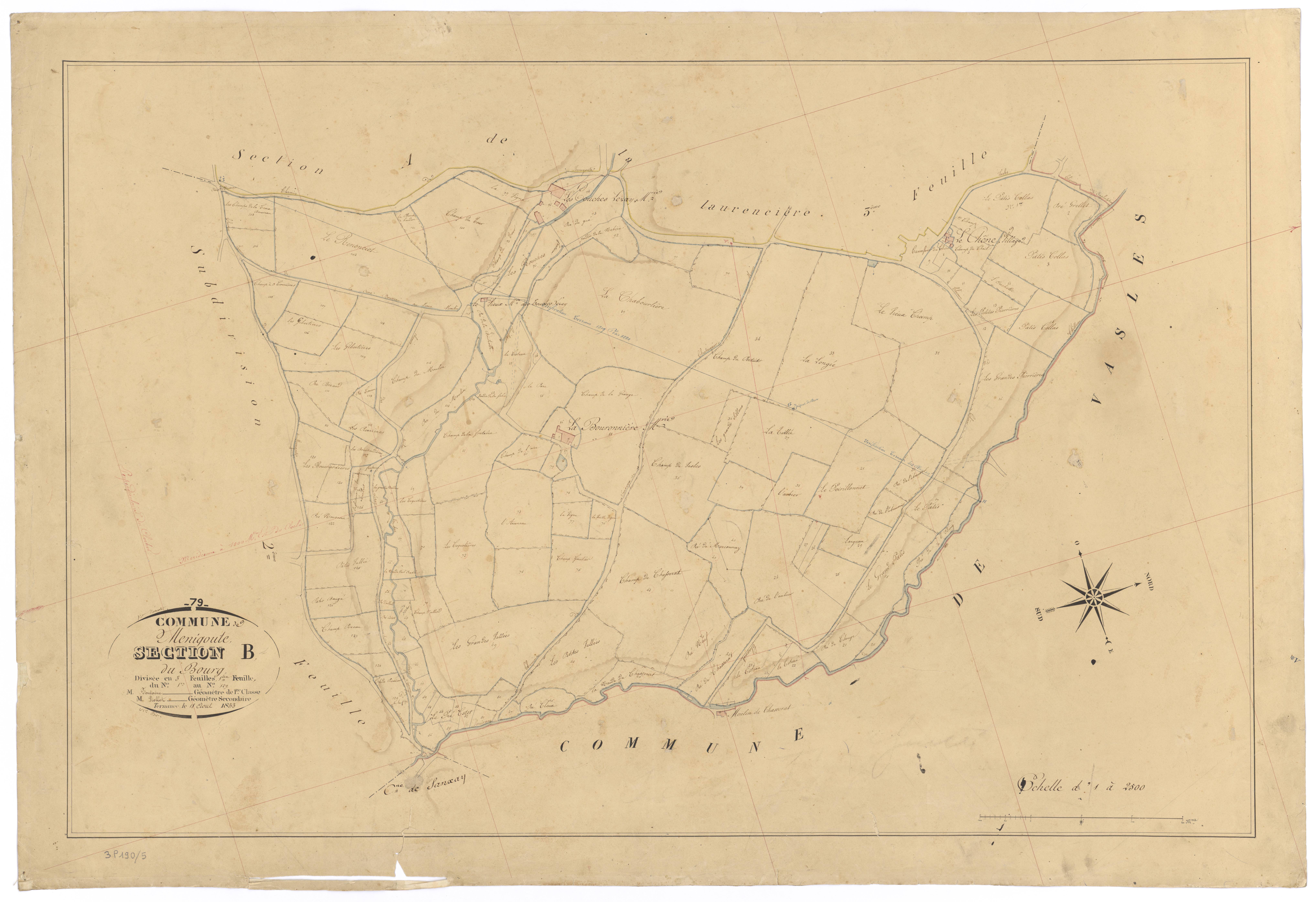 Ménigoute - FRAD079_CADASTRE_NAPOLEONIEN Section B1 dite du Bourg 