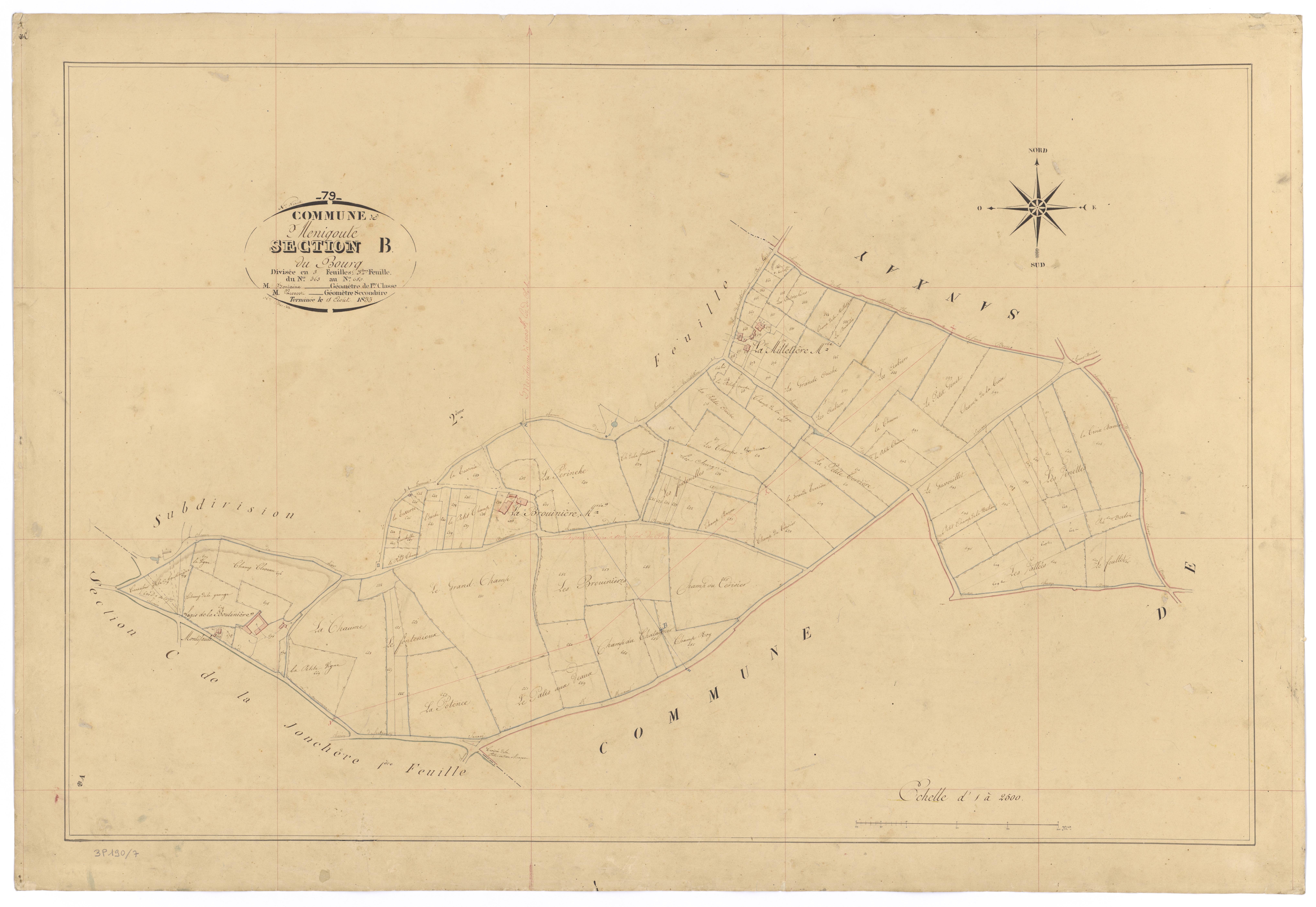 Ménigoute - FRAD079_CADASTRE_NAPOLEONIEN Section B3 dite du Bourg 