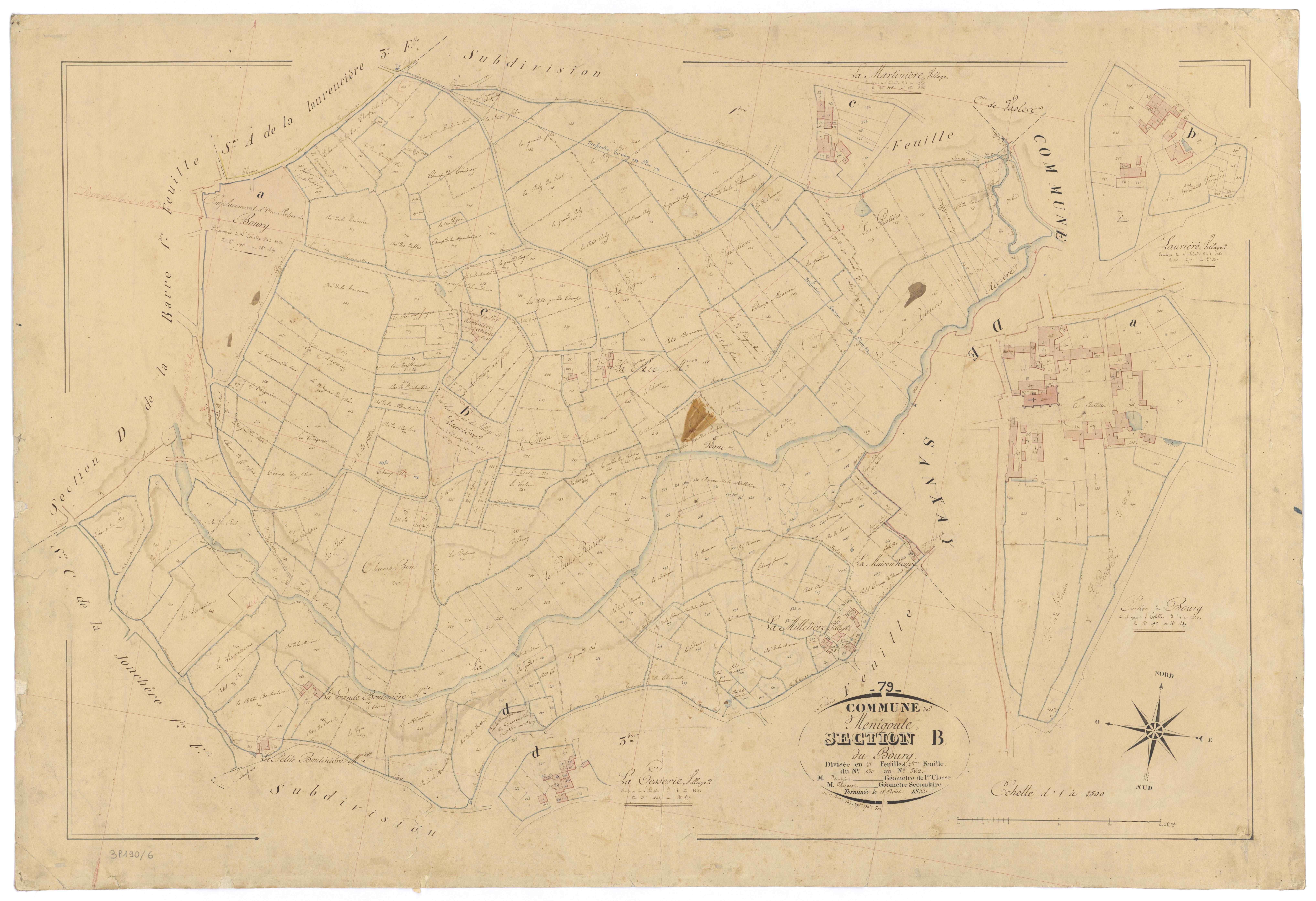 Ménigoute - FRAD079_CADASTRE_NAPOLEONIEN Section B2 dite du Bourg 