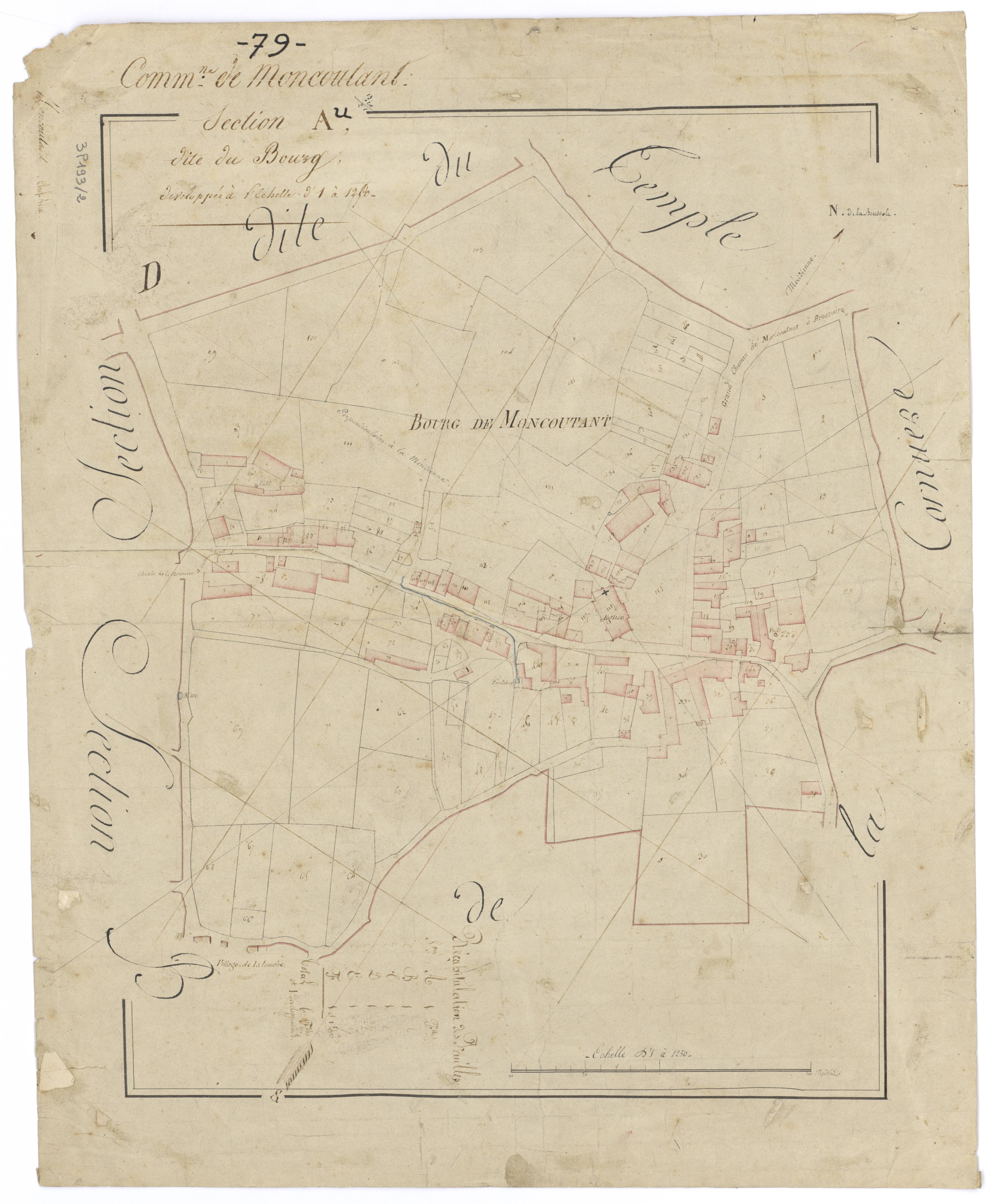 Moncoutant - FRAD079_CADASTRE_NAPOLEONIEN Section A dite du Bourg
