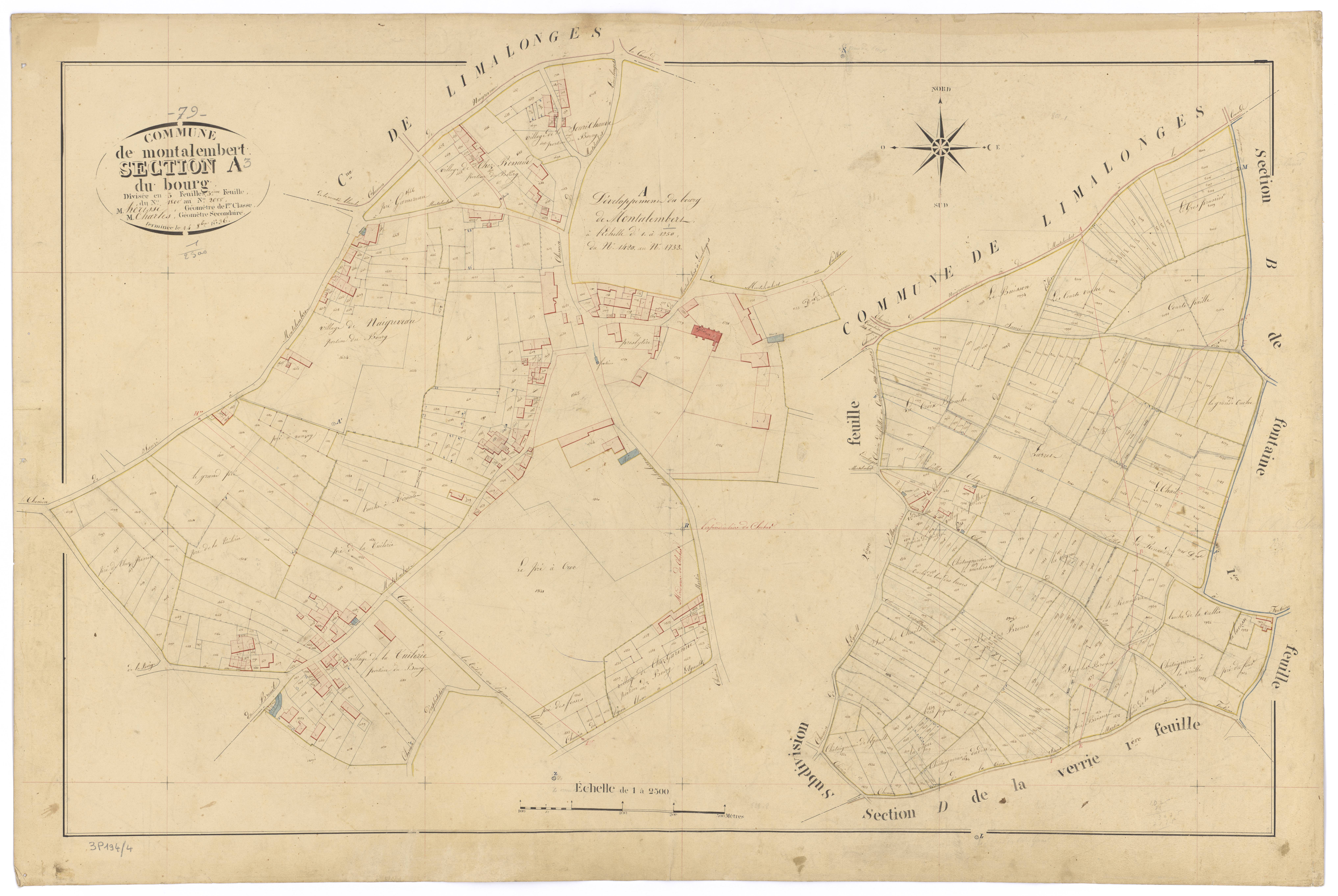Montalembert - FRAD079_CADASTRE_NAPOLEONIEN Section A3 dite du Bourg 
