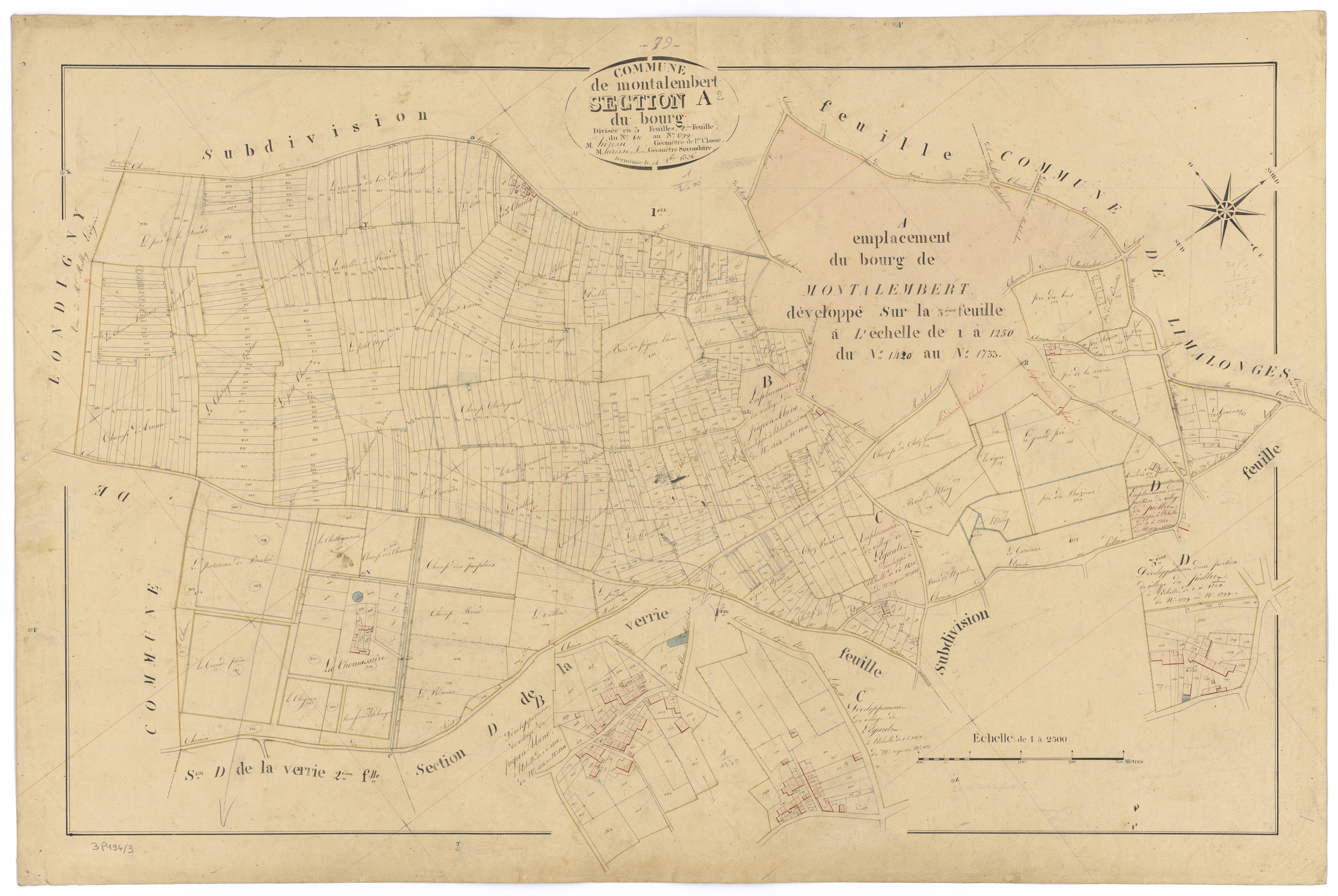 Montalembert - FRAD079_CADASTRE_NAPOLEONIEN Section A2 dite du Bourg 