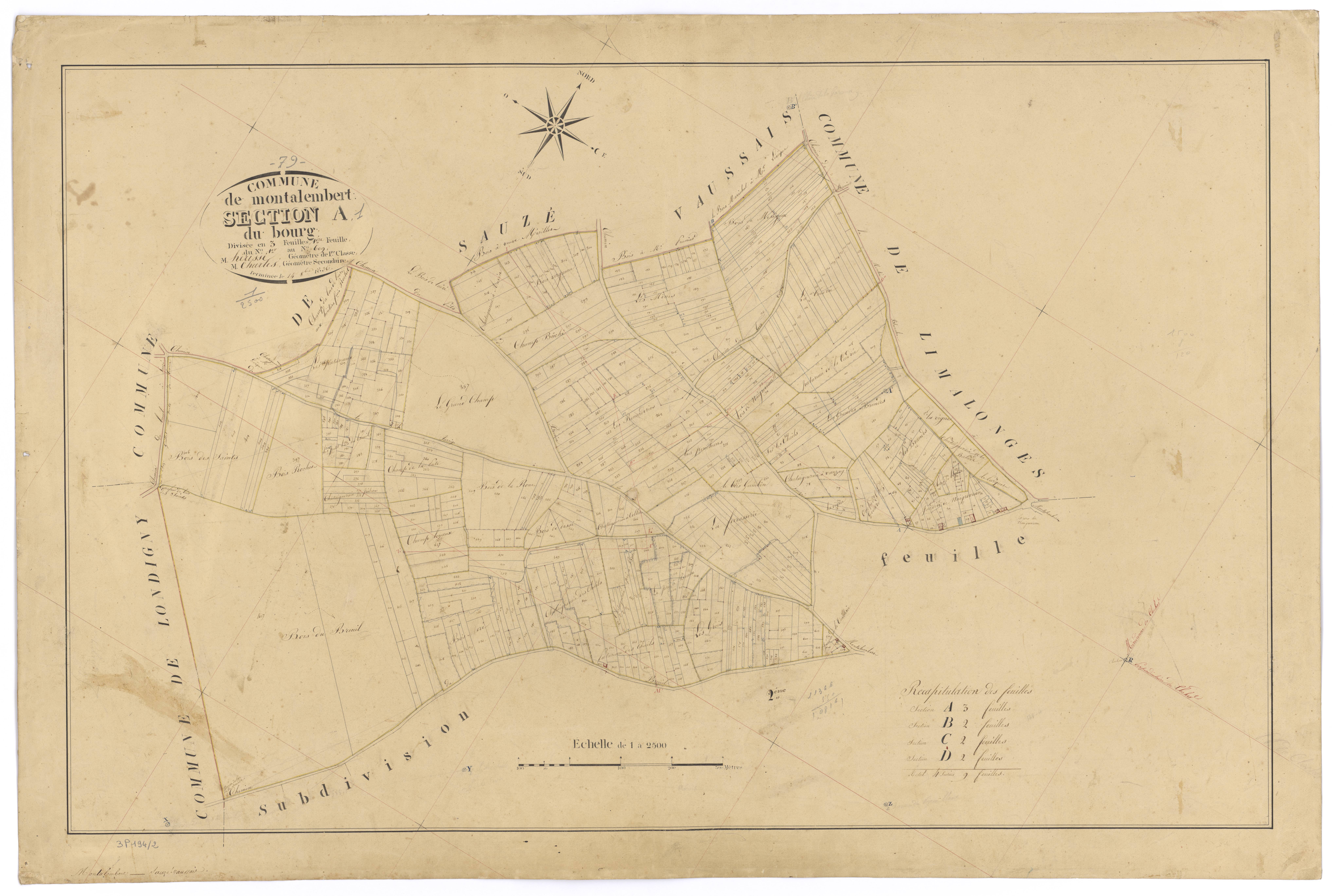 Montalembert - FRAD079_CADASTRE_NAPOLEONIEN Section A1 dite du Bourg 