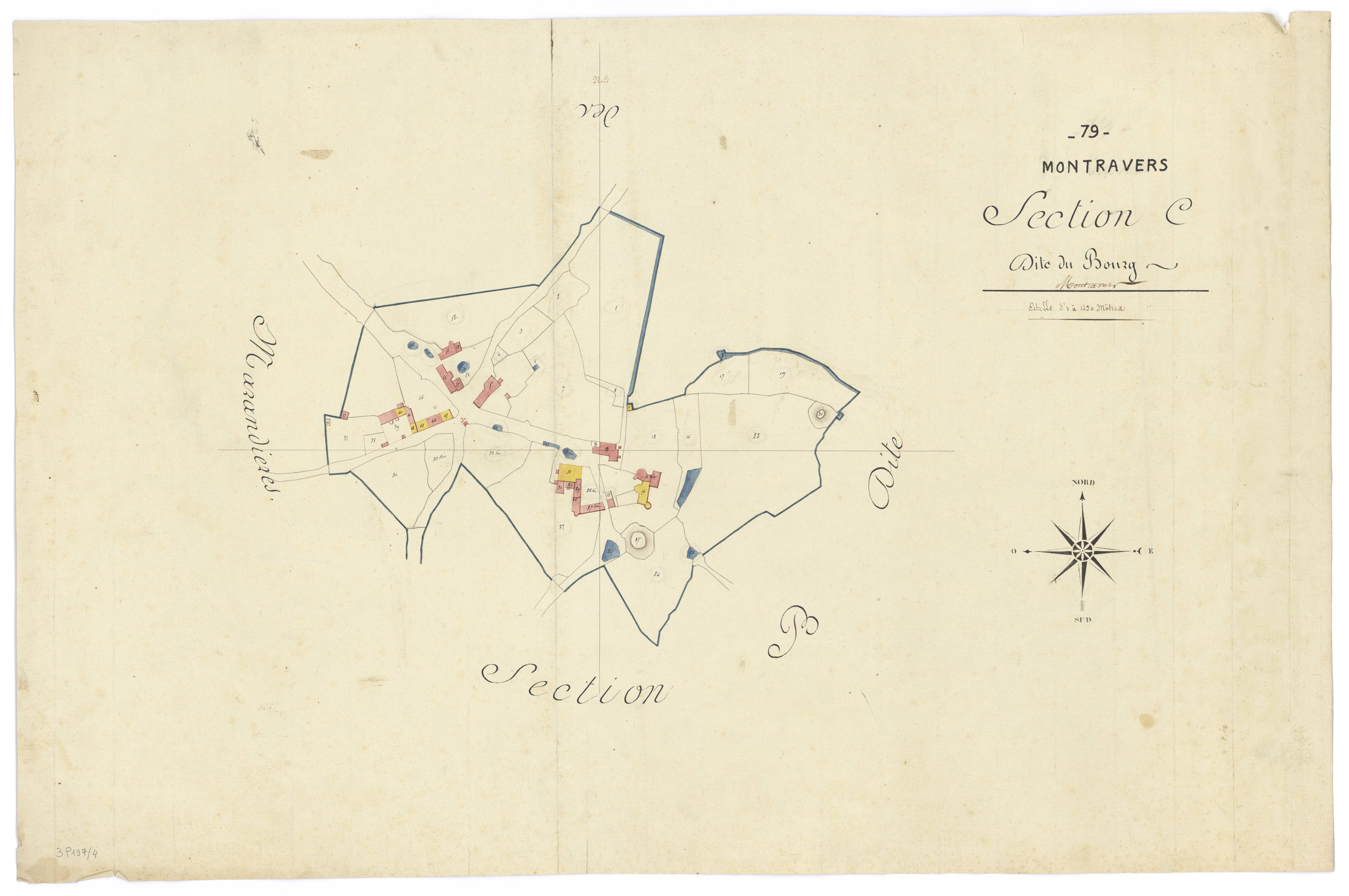 Montravers - FRAD079_CADASTRE_NAPOLEONIEN Section Cdite du Bourg