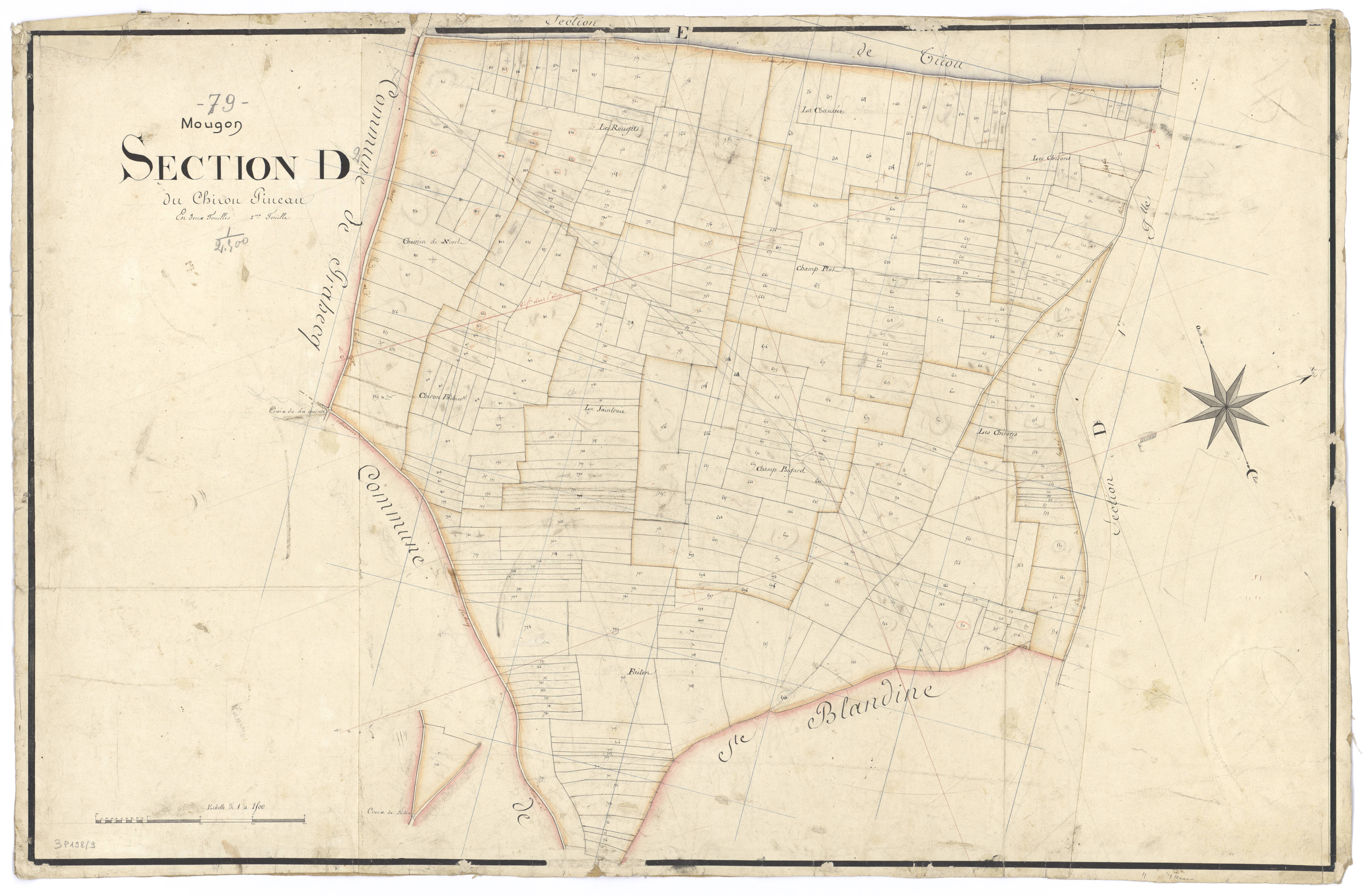 Mougon - FRAD079_CADASTRE_NAPOLEONIEN Section D2 dite du Chiron Pineau 