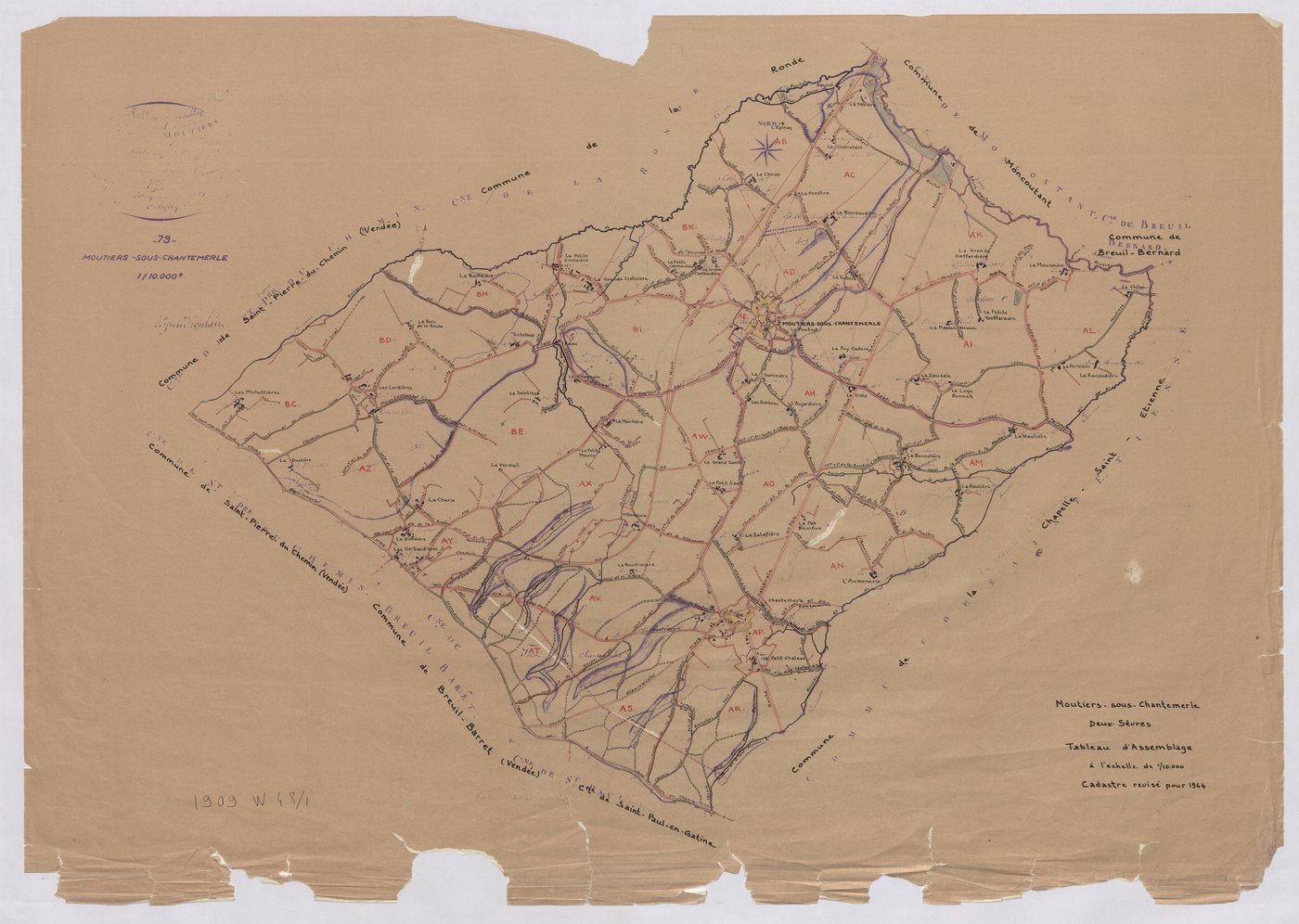 Moutiers-sous-Chantemerle - FRAD079_CADASTRE_RECENT Tableau d'assemblage 
