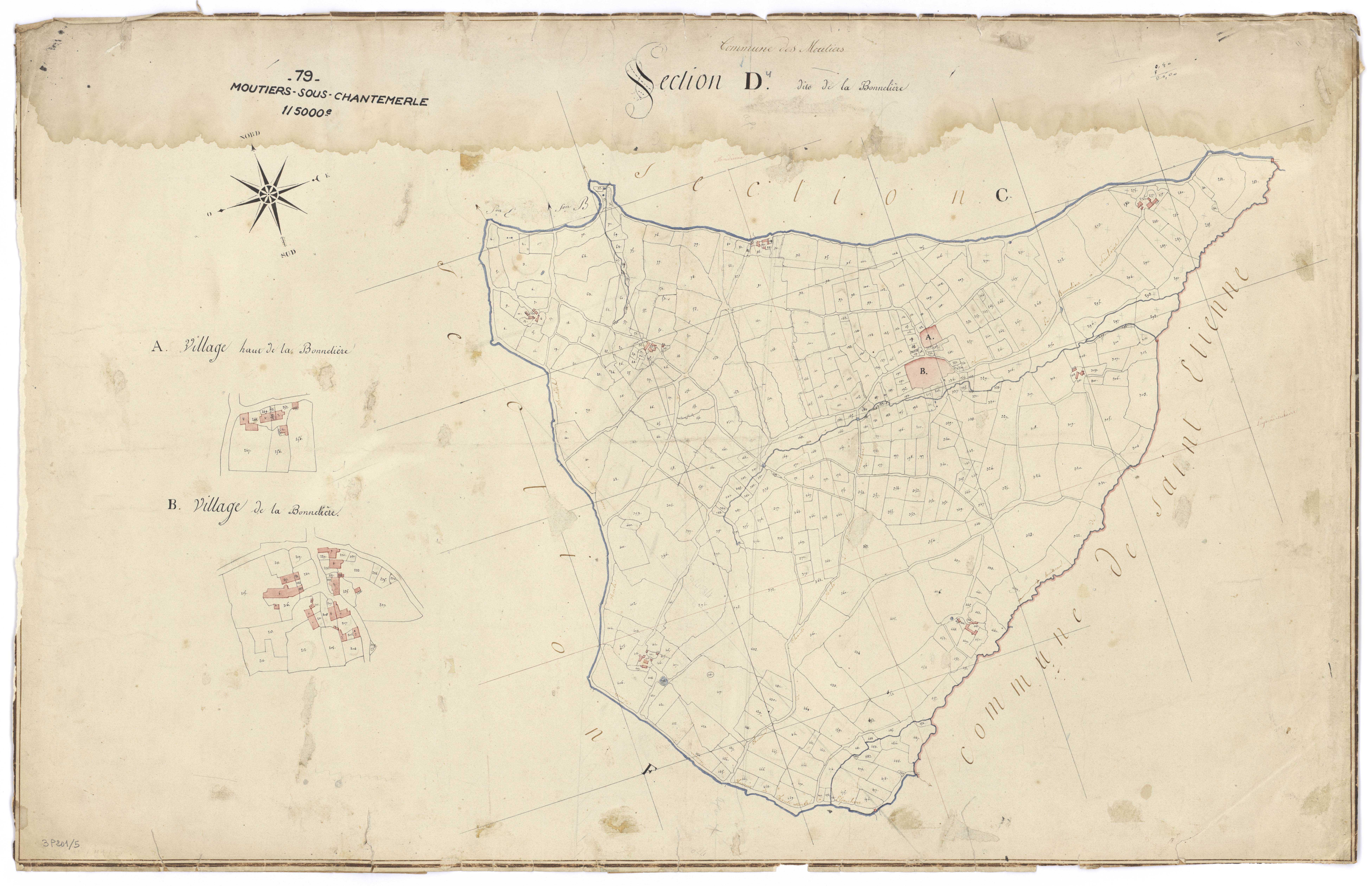 Moutiers-sous-Chantemerle - FRAD079_CADASTRE_NAPOLEONIEN Section D dite de la Bonnelière 