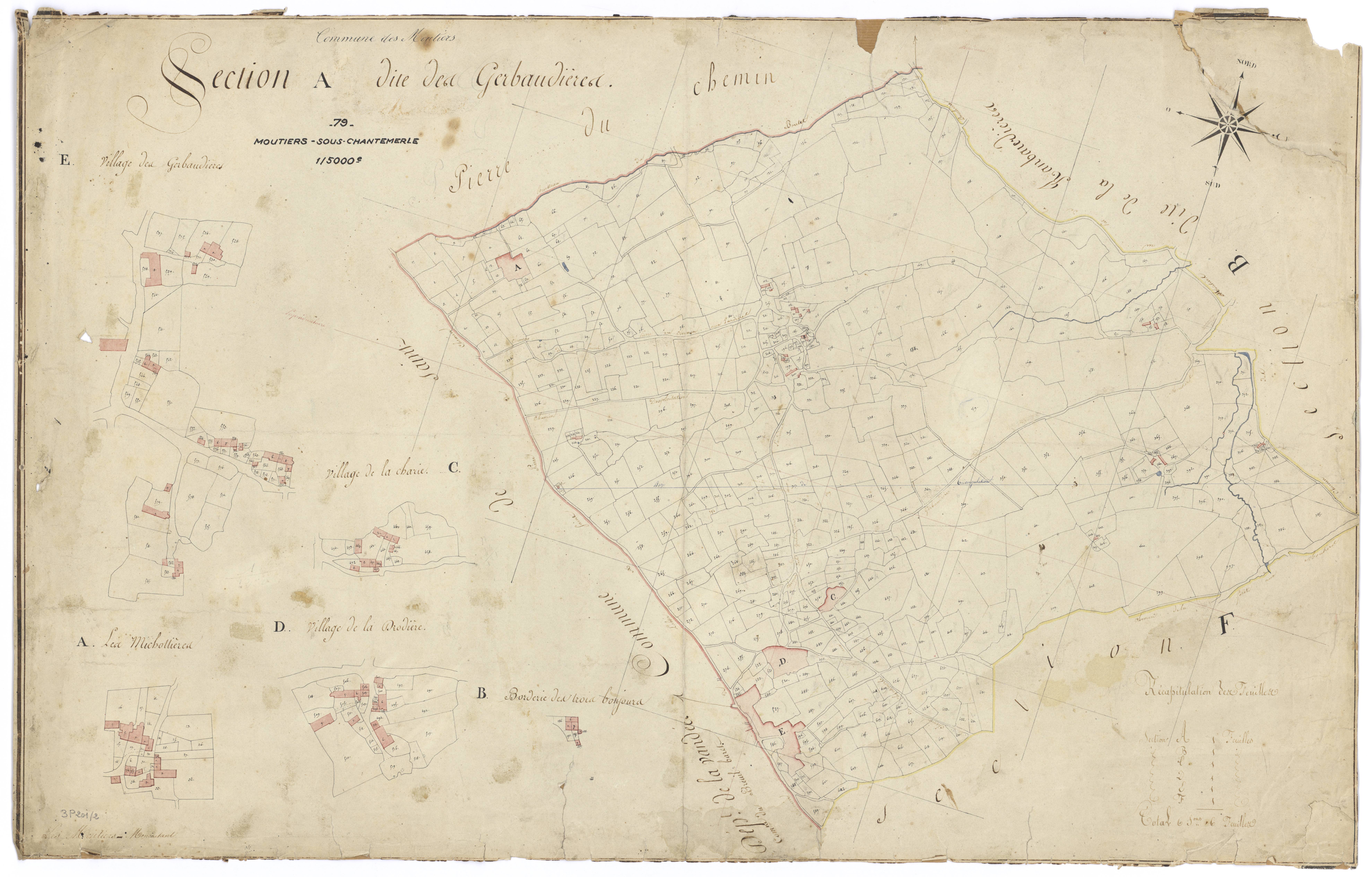 Moutiers-sous-Chantemerle - FRAD079_CADASTRE_NAPOLEONIEN Section A dite des Gerbaudières 