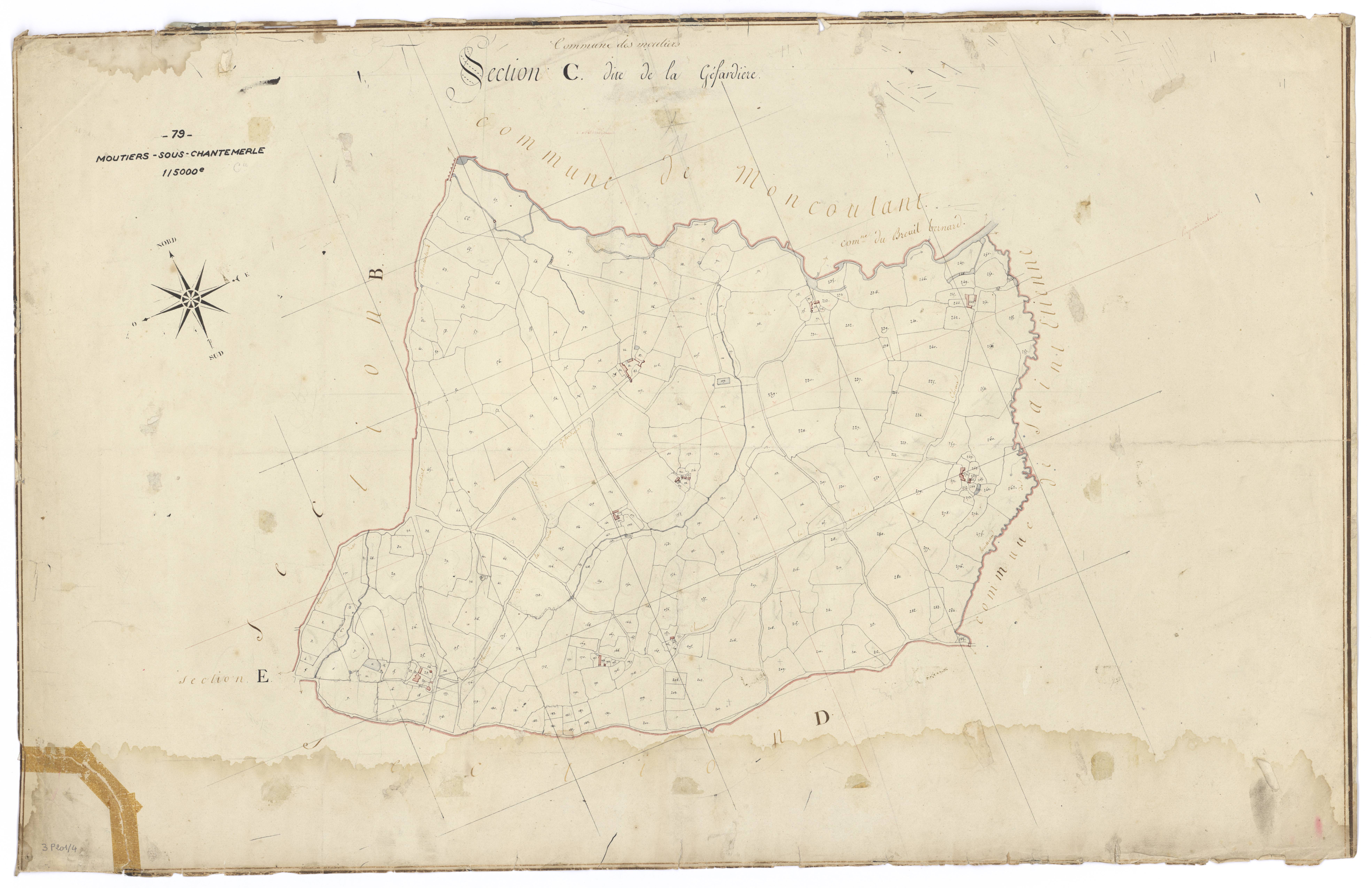 Moutiers-sous-Chantemerle - FRAD079_CADASTRE_NAPOLEONIEN Section C dite de la Géfardière 
