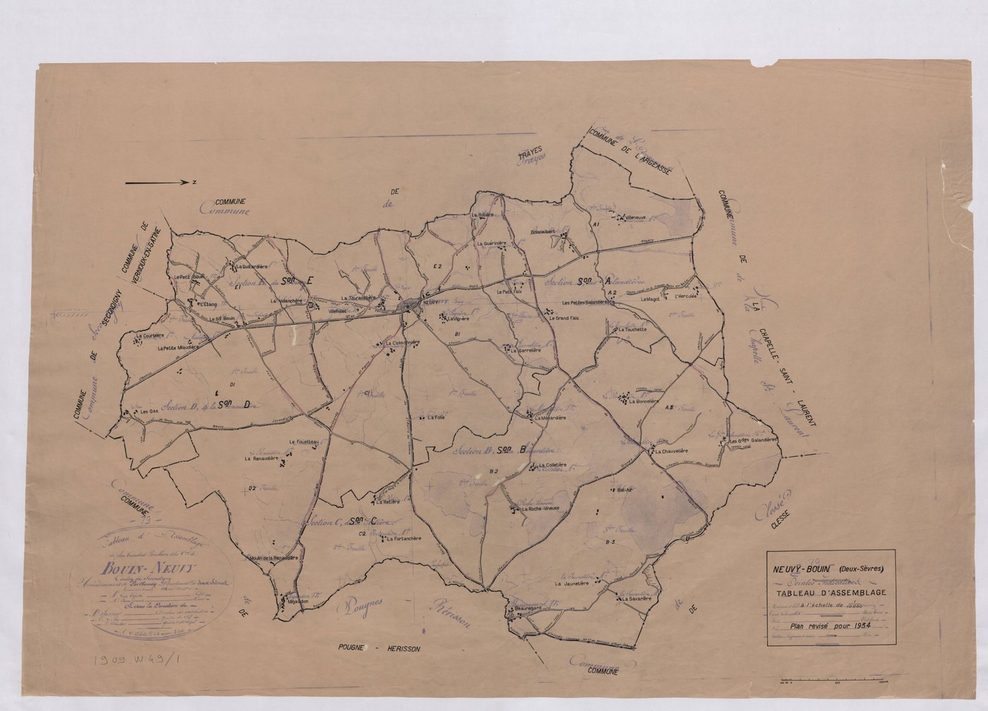 Neuvy-Bouin - FRAD079_CADASTRE_RECENT Tableau d'assemblage 