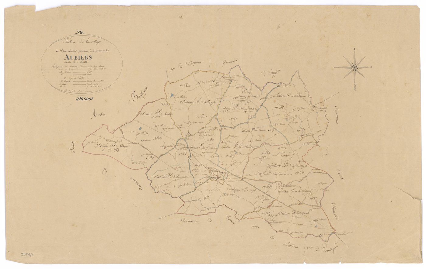 Nueil-les-Aubiers - FRAD079_CADASTRE_NAPOLEONIEN Tableau d'assemblage + 1 TA érroné non coté 