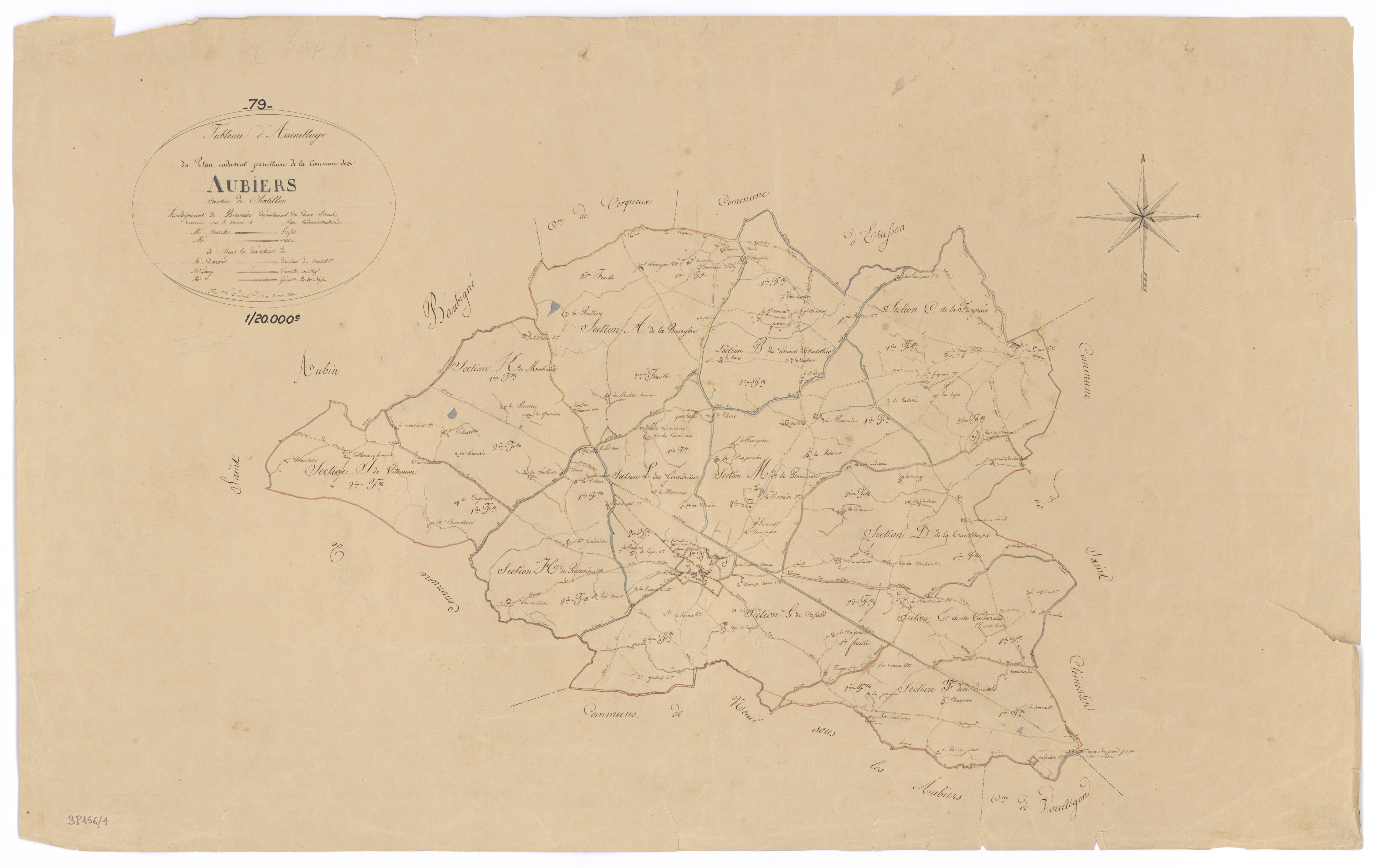 Nueil-les-Aubiers - FRAD079_CADASTRE_NAPOLEONIEN Tableau d'assemblage + 1 TA érroné non coté 