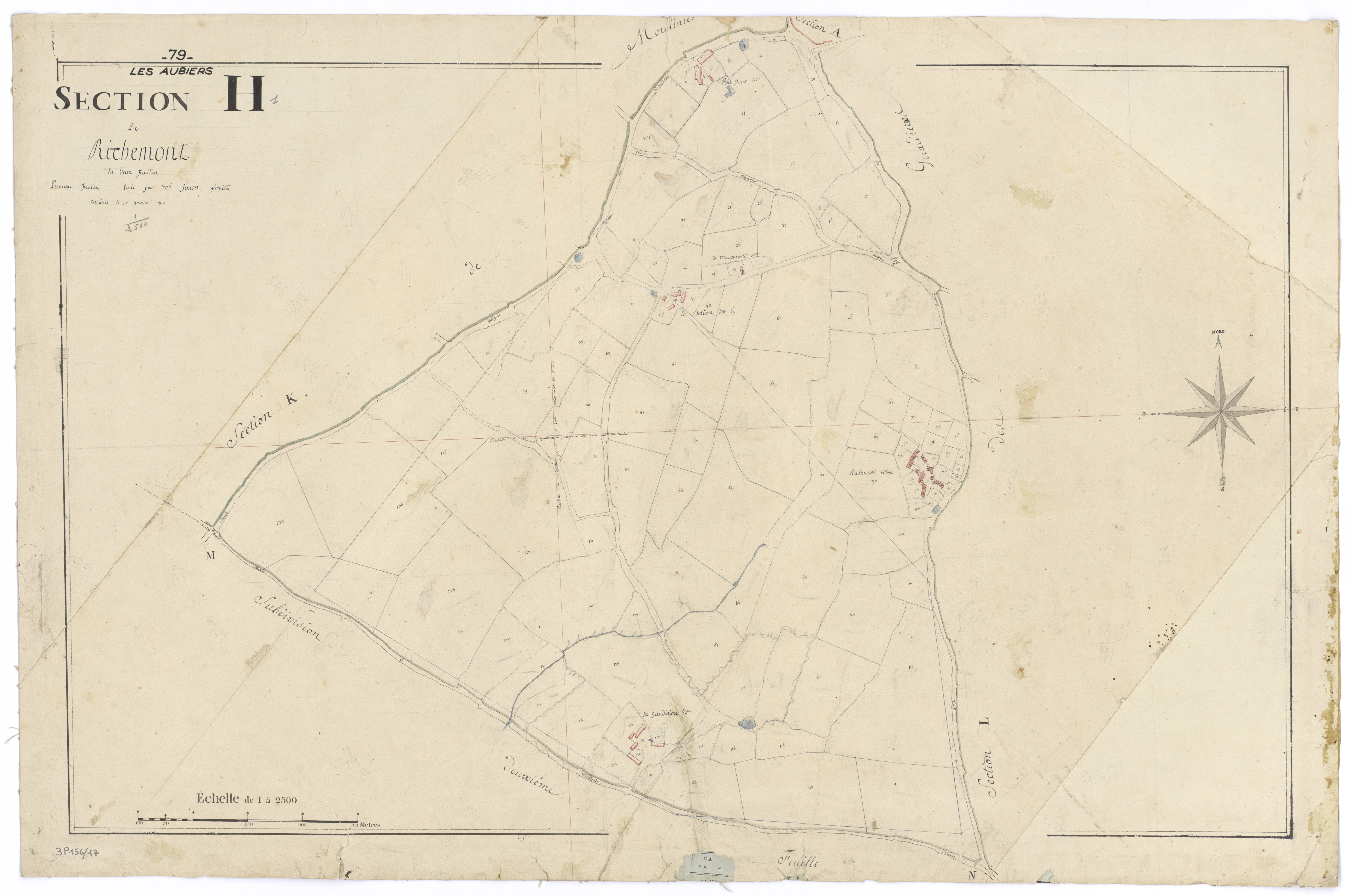 Nueil-les-Aubiers - FRAD079_CADASTRE_NAPOLEONIEN Section H1 dite de Richemont