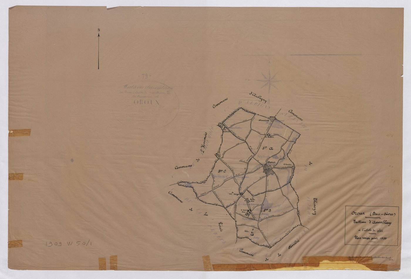 Oroux - FRAD079_CADASTRE_RECENT Tableau d'assemblage 