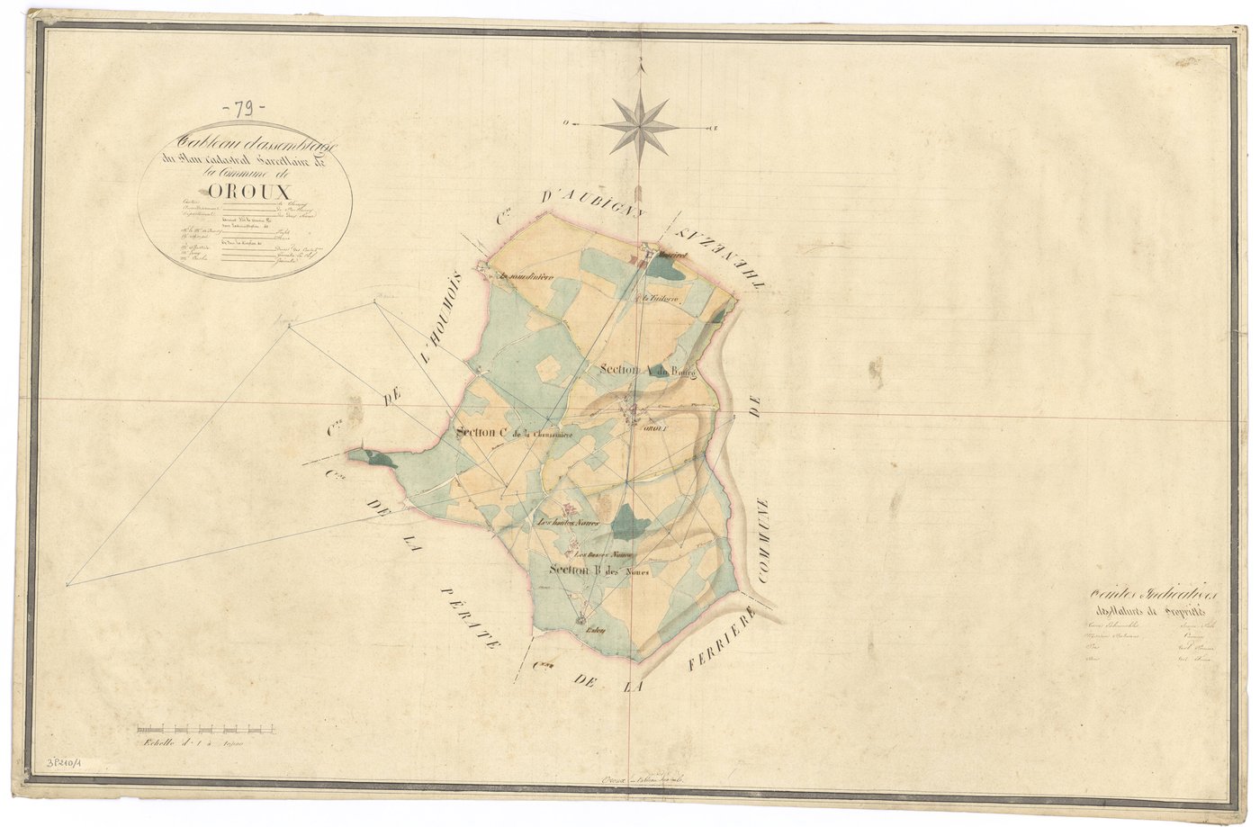 Oroux - FRAD079_CADASTRE_NAPOLEONIEN Tableau d'assemblage 