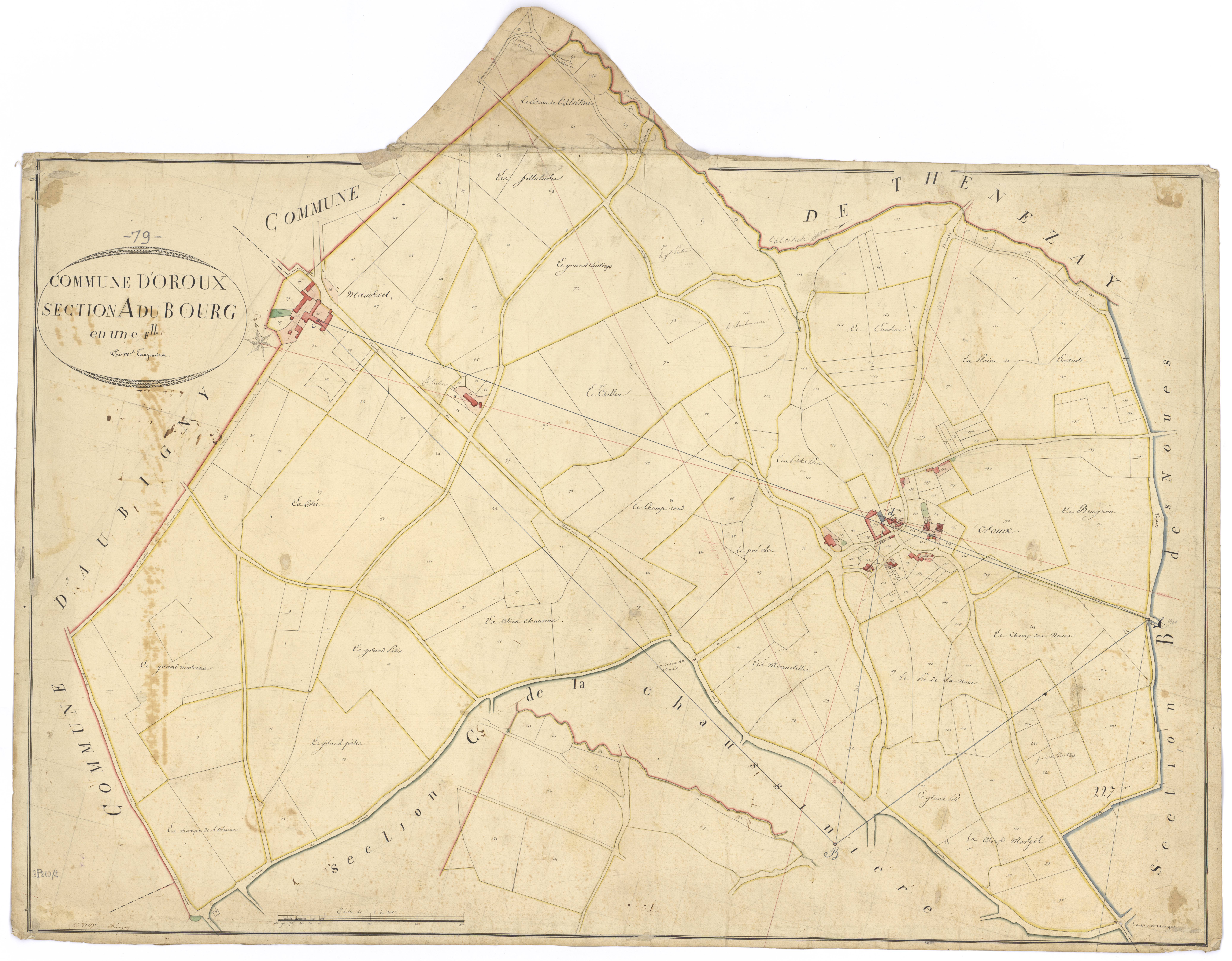 Oroux - FRAD079_CADASTRE_NAPOLEONIEN Section A dite du Bourg