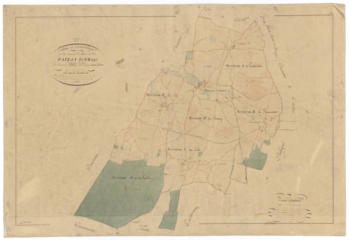 Paizay-le-Chapt - FRAD079_CADASTRE_NAPOLEONIEN Tableau d'assemblage 