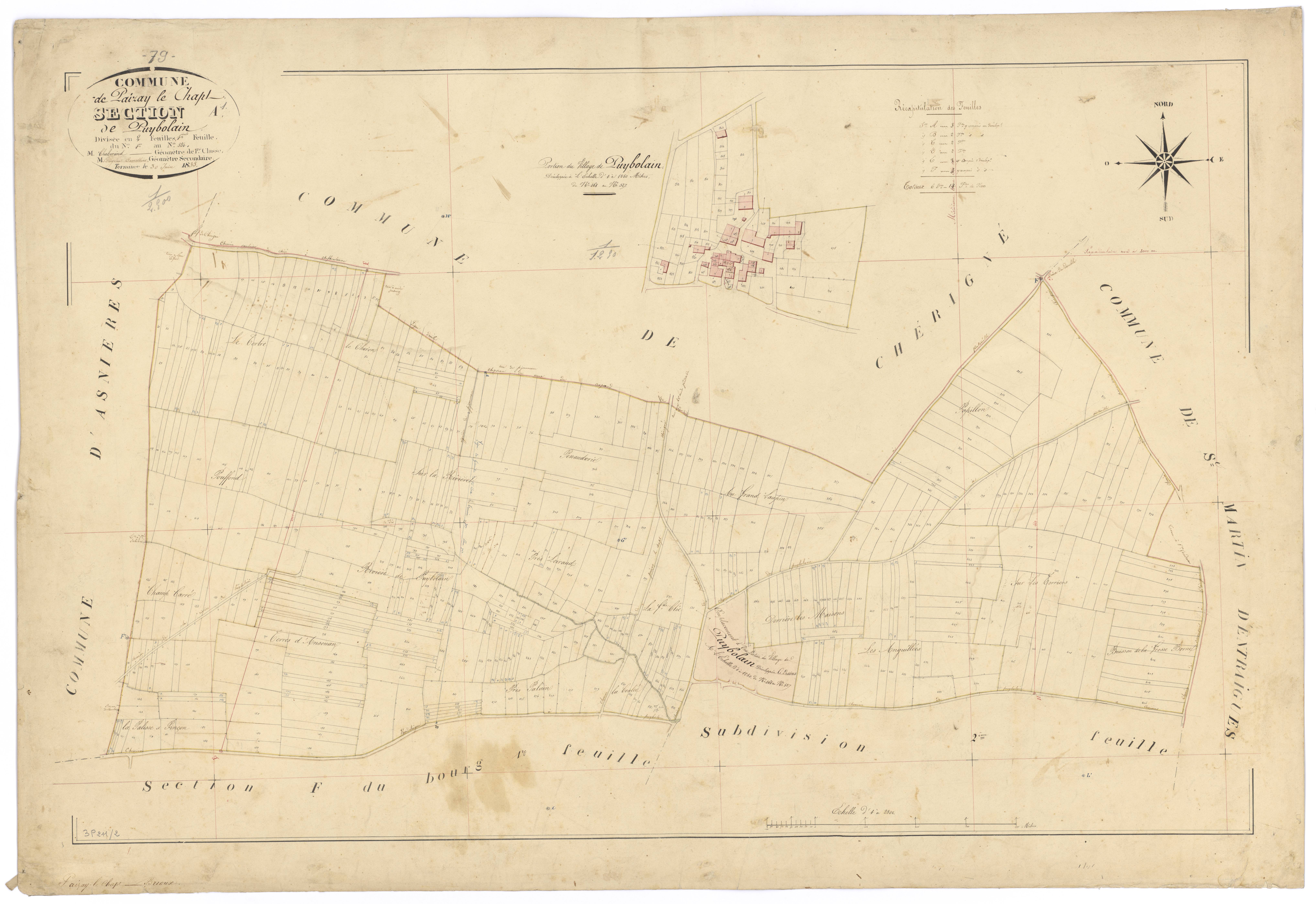 Paizay-le-Chapt - FRAD079_CADASTRE_NAPOLEONIEN Section A1 dite de Puybolain 