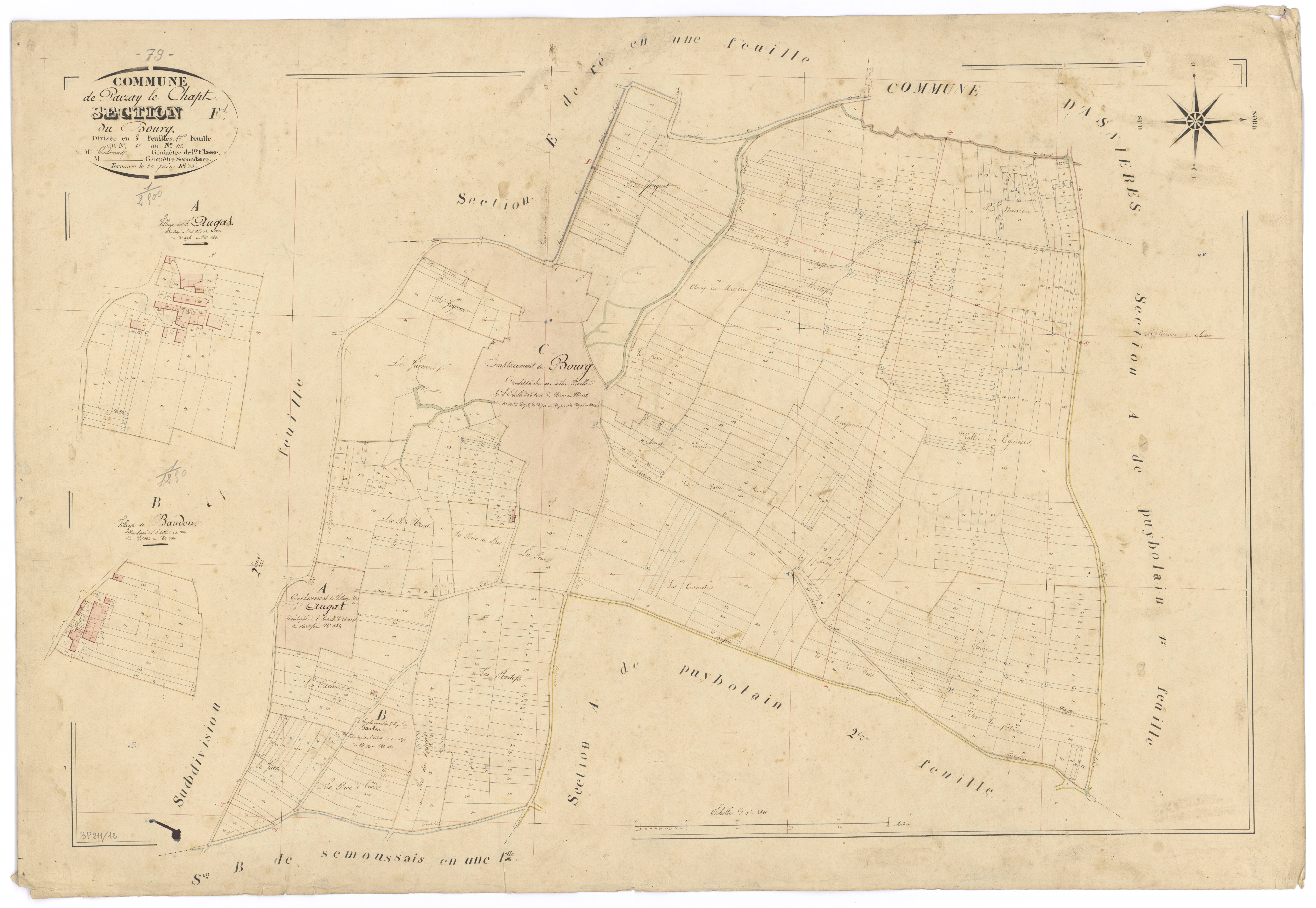 Paizay-le-Chapt - FRAD079_CADASTRE_NAPOLEONIEN Section F1 dite du Bourg