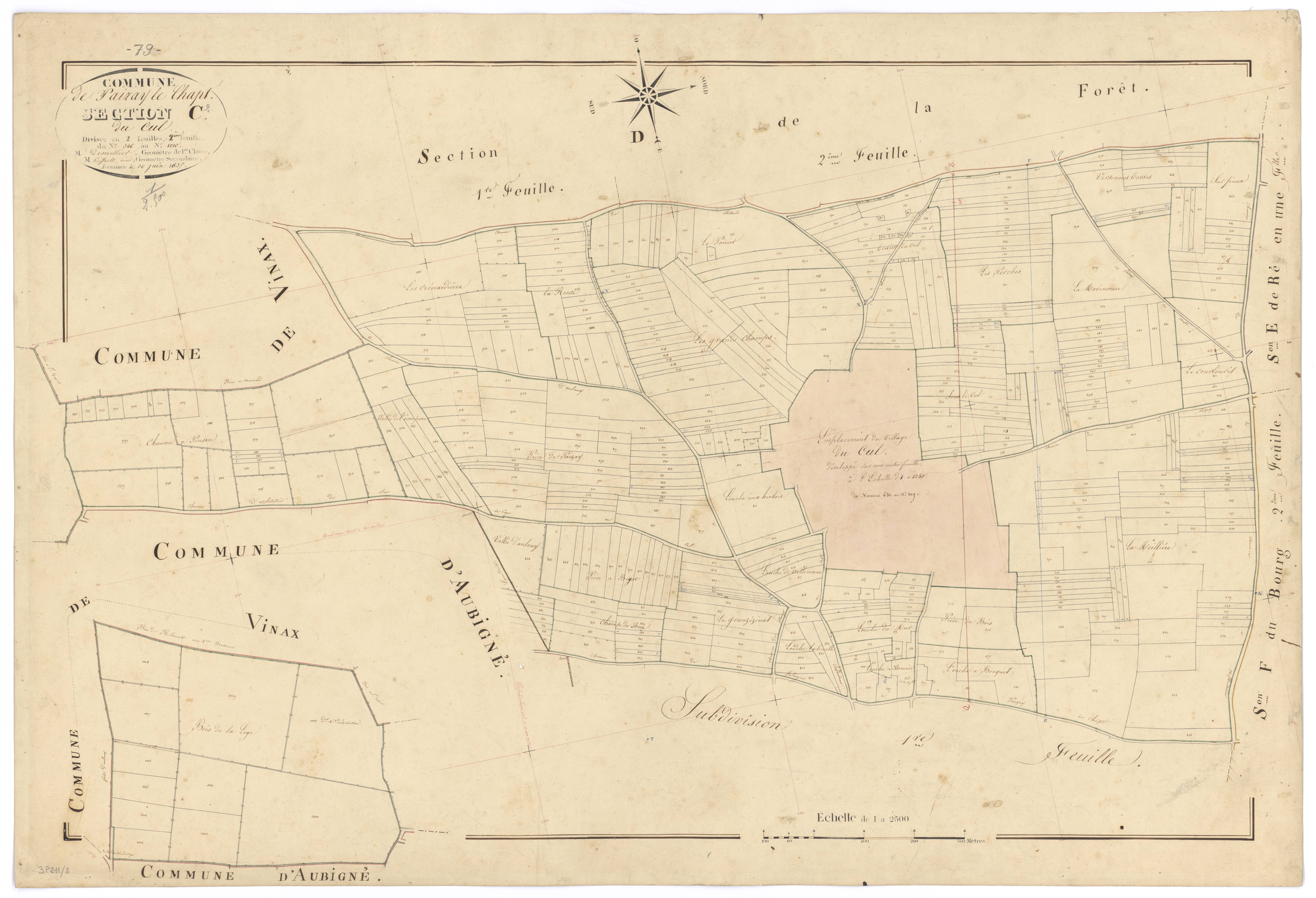 Paizay-le-Chapt - FRAD079_CADASTRE_NAPOLEONIEN Section C2 dite du Cul