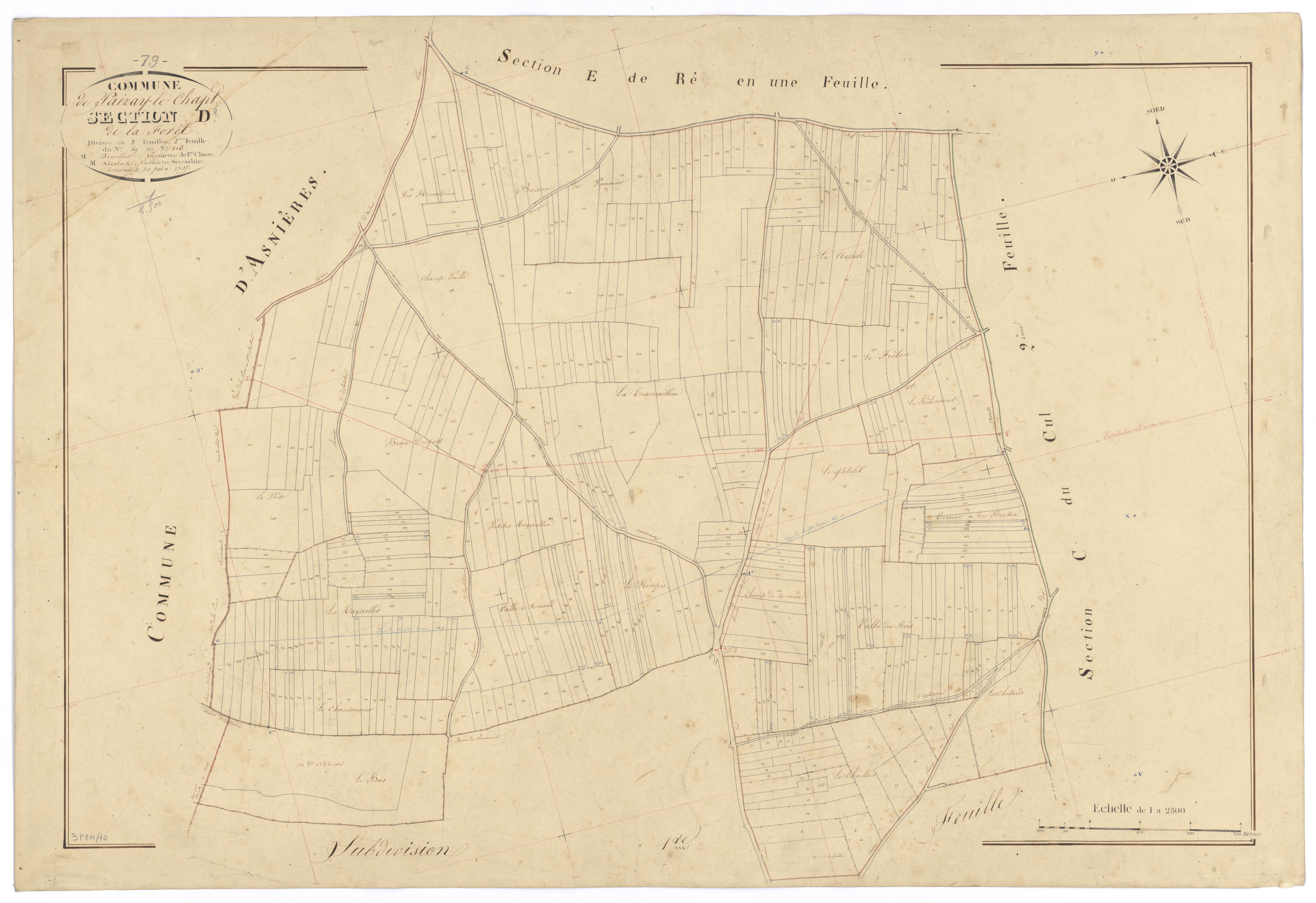 Paizay-le-Chapt - FRAD079_CADASTRE_NAPOLEONIEN Section D2 dite de la Forêt