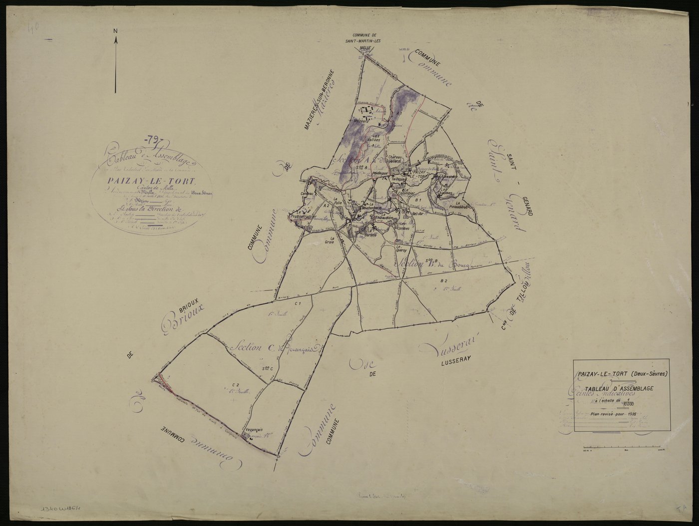Paizay-le-Tort - FRAD079_CADASTRE_RECENT Tableau d'assemblage (Feuille 1) 