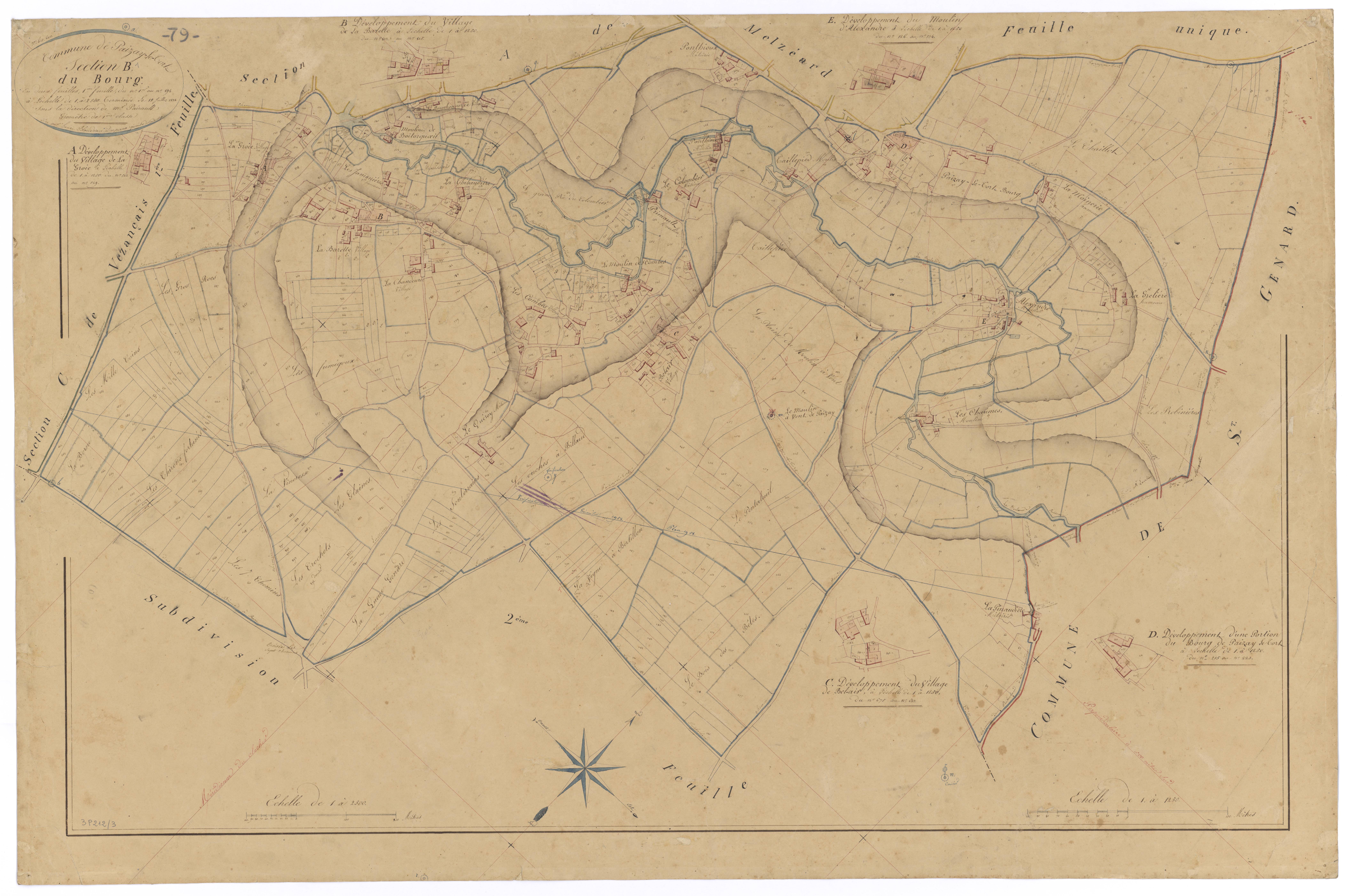 Paizay-le-Tort - FRAD079_CADASTRE_NAPOLEONIEN Section B1 dite du Bourg 