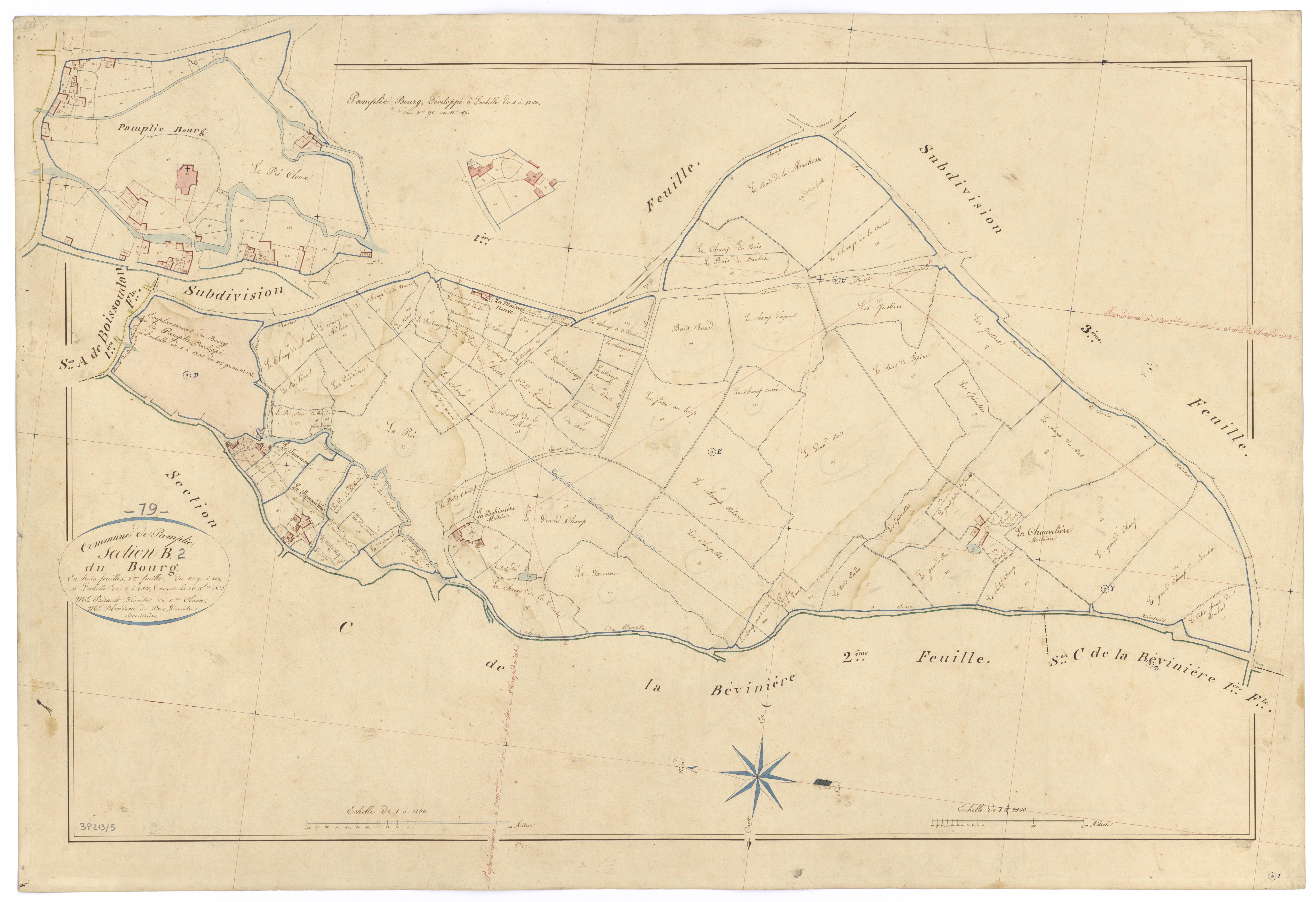 Pamplie - FRAD079_CADASTRE_NAPOLEONIEN Section B2 dite du Bourg