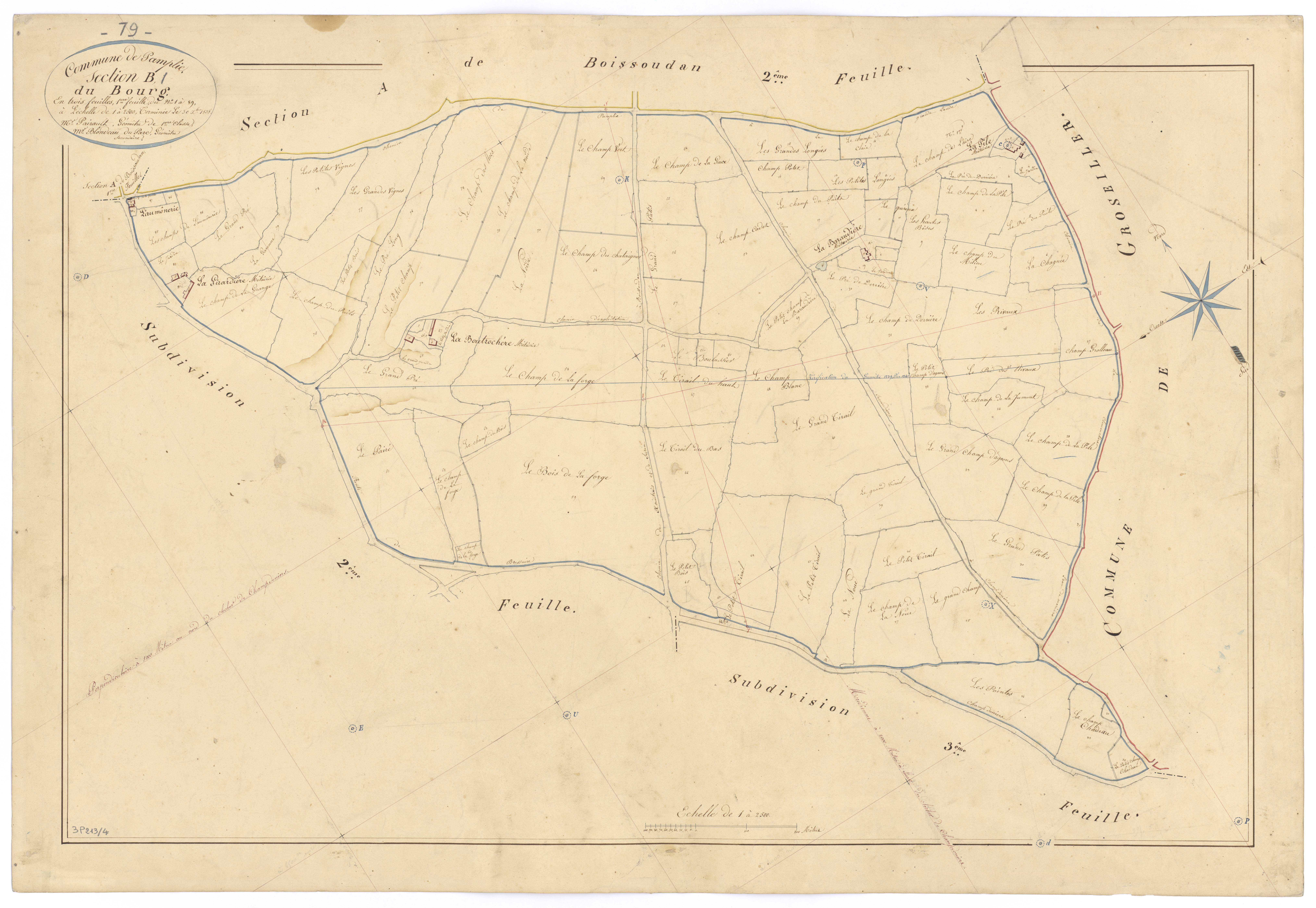 Pamplie - FRAD079_CADASTRE_NAPOLEONIEN Section B1 dite du Bourg