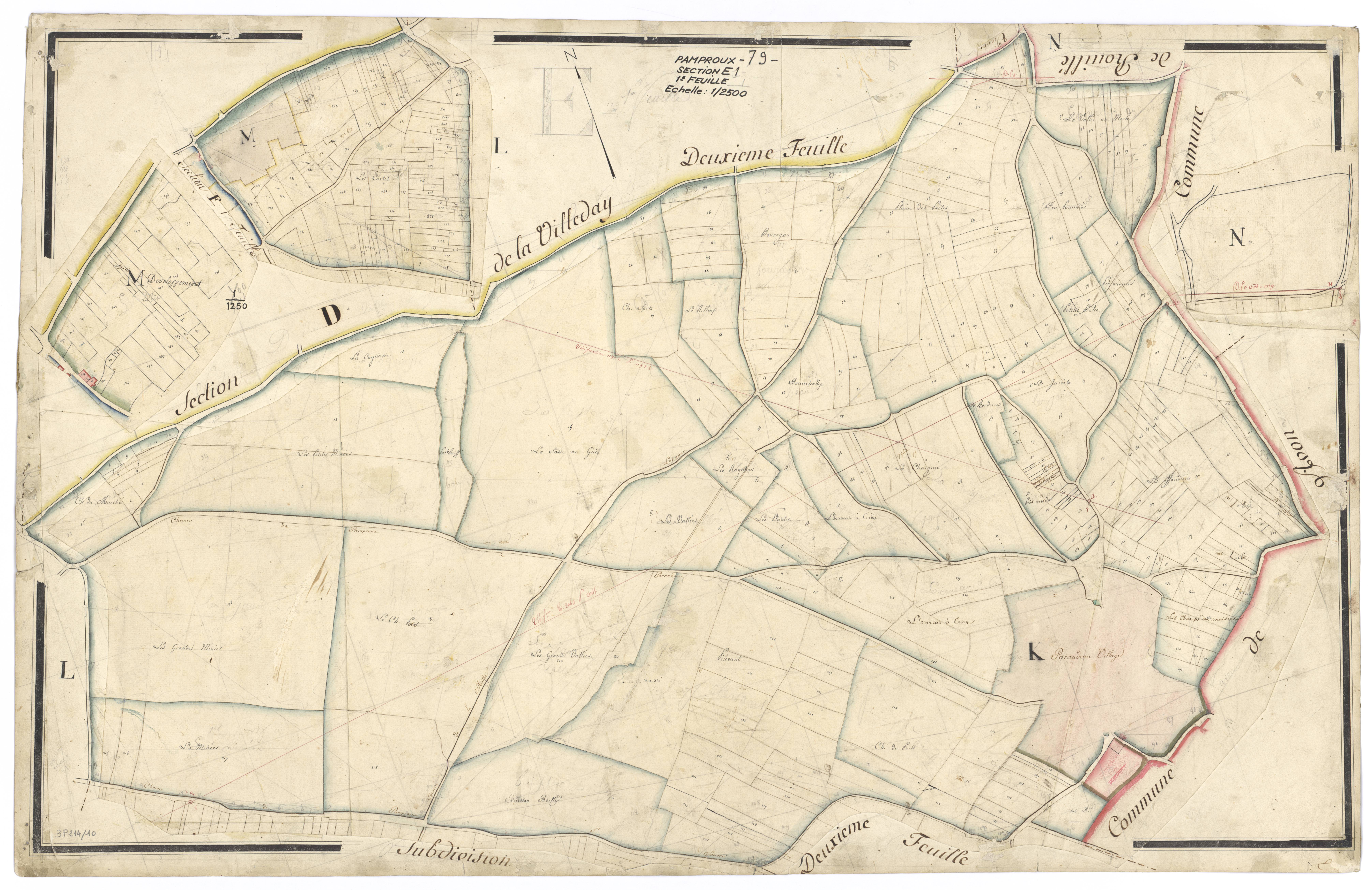 Pamproux - FRAD079_CADASTRE_NAPOLEONIEN Section E1 dite de Parandeau 