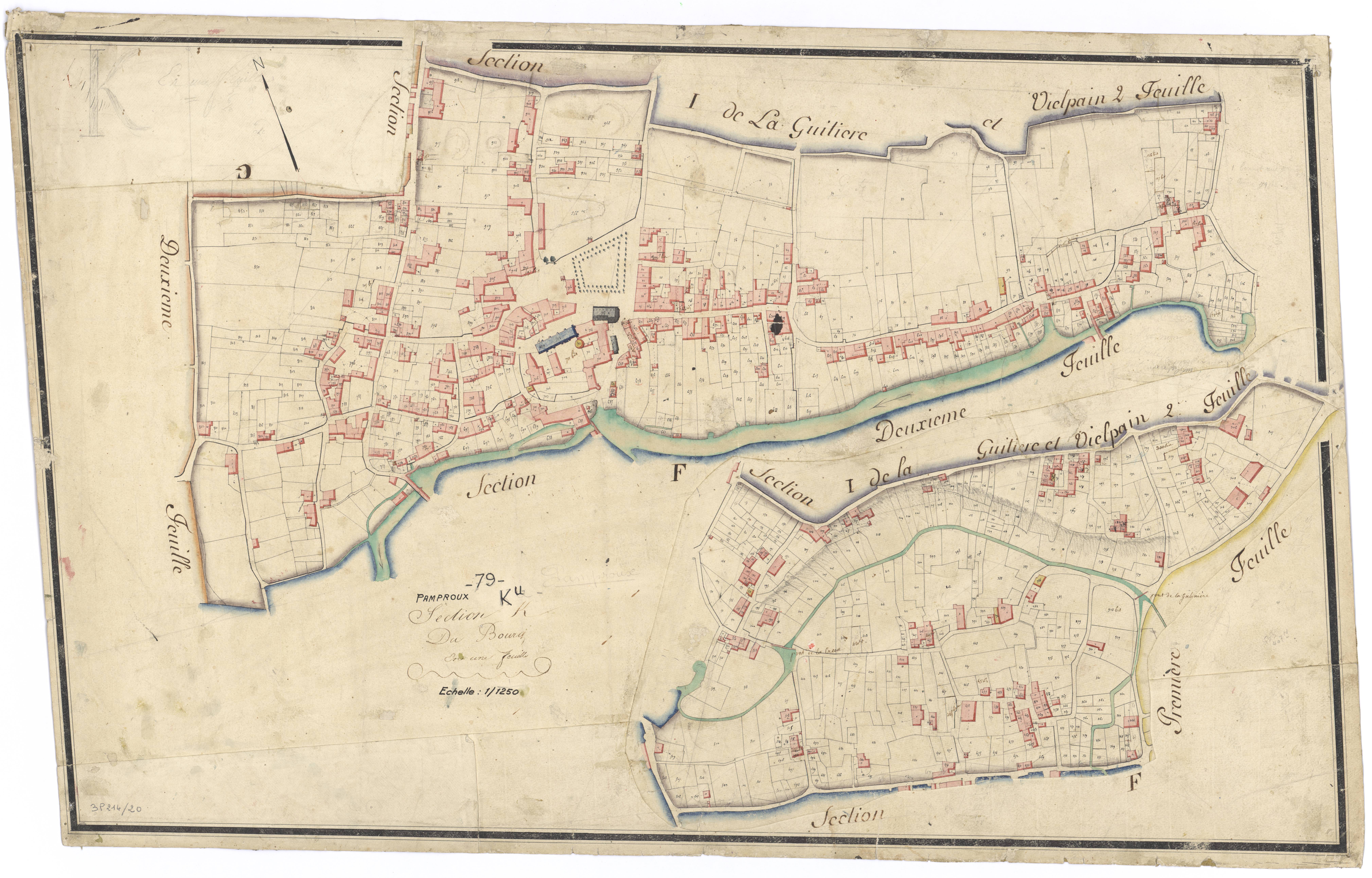 Pamproux - FRAD079_CADASTRE_NAPOLEONIEN Section K dite du Bourg 