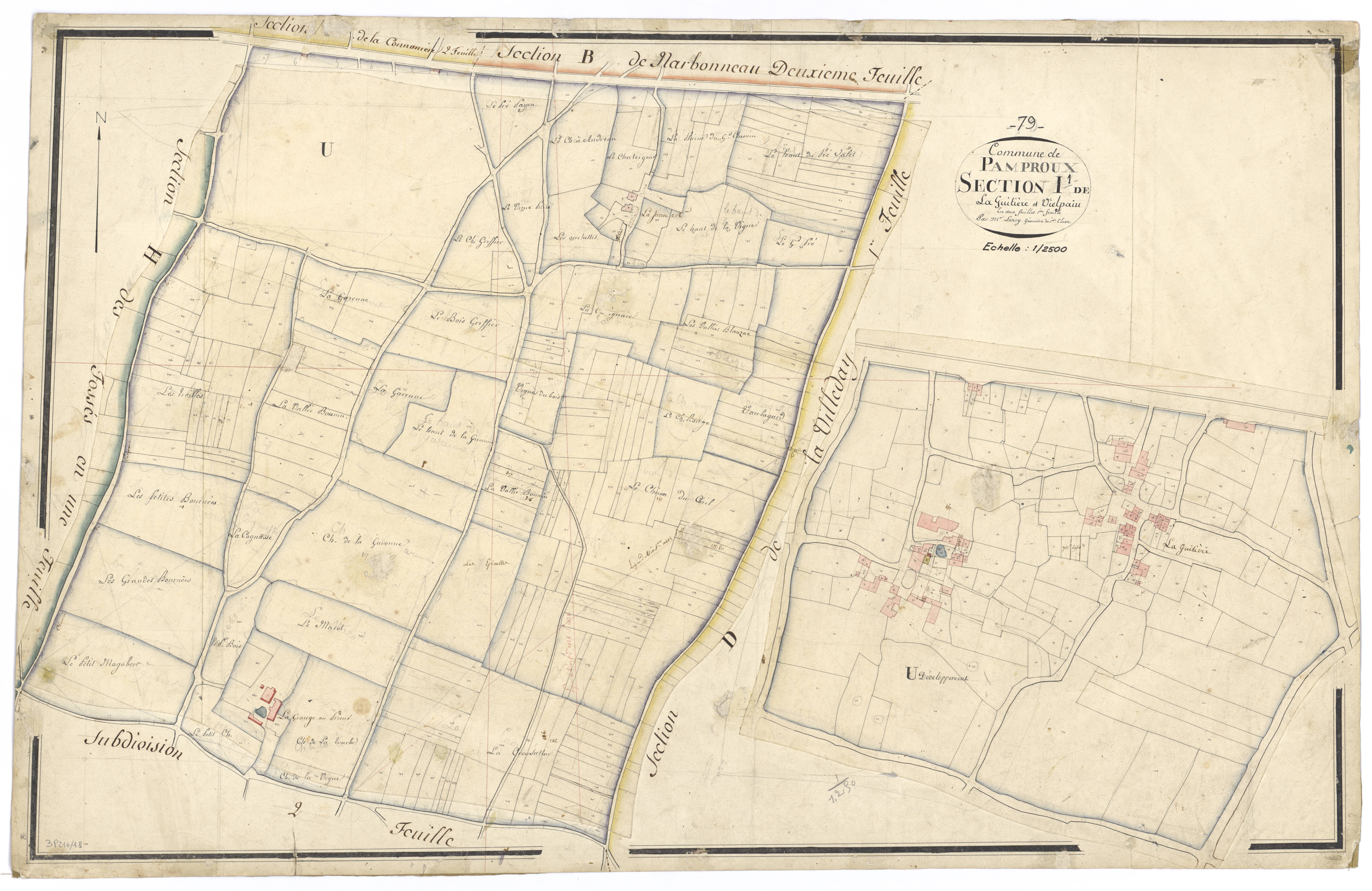 Pamproux - FRAD079_CADASTRE_NAPOLEONIEN Section I1 dite de la Guitière et Vielpain 