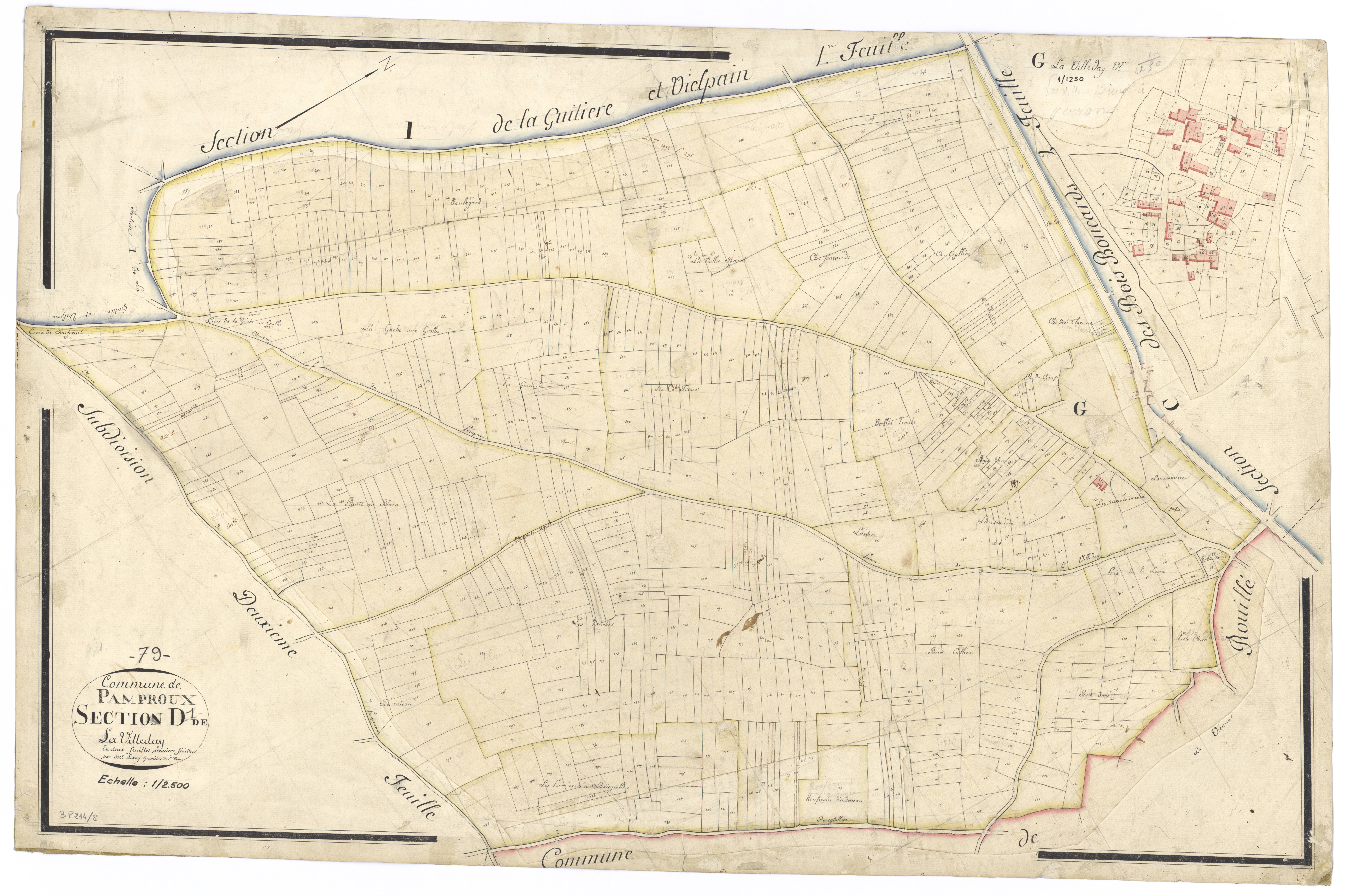 Pamproux - FRAD079_CADASTRE_NAPOLEONIEN Section D1 dite de la Villeday 