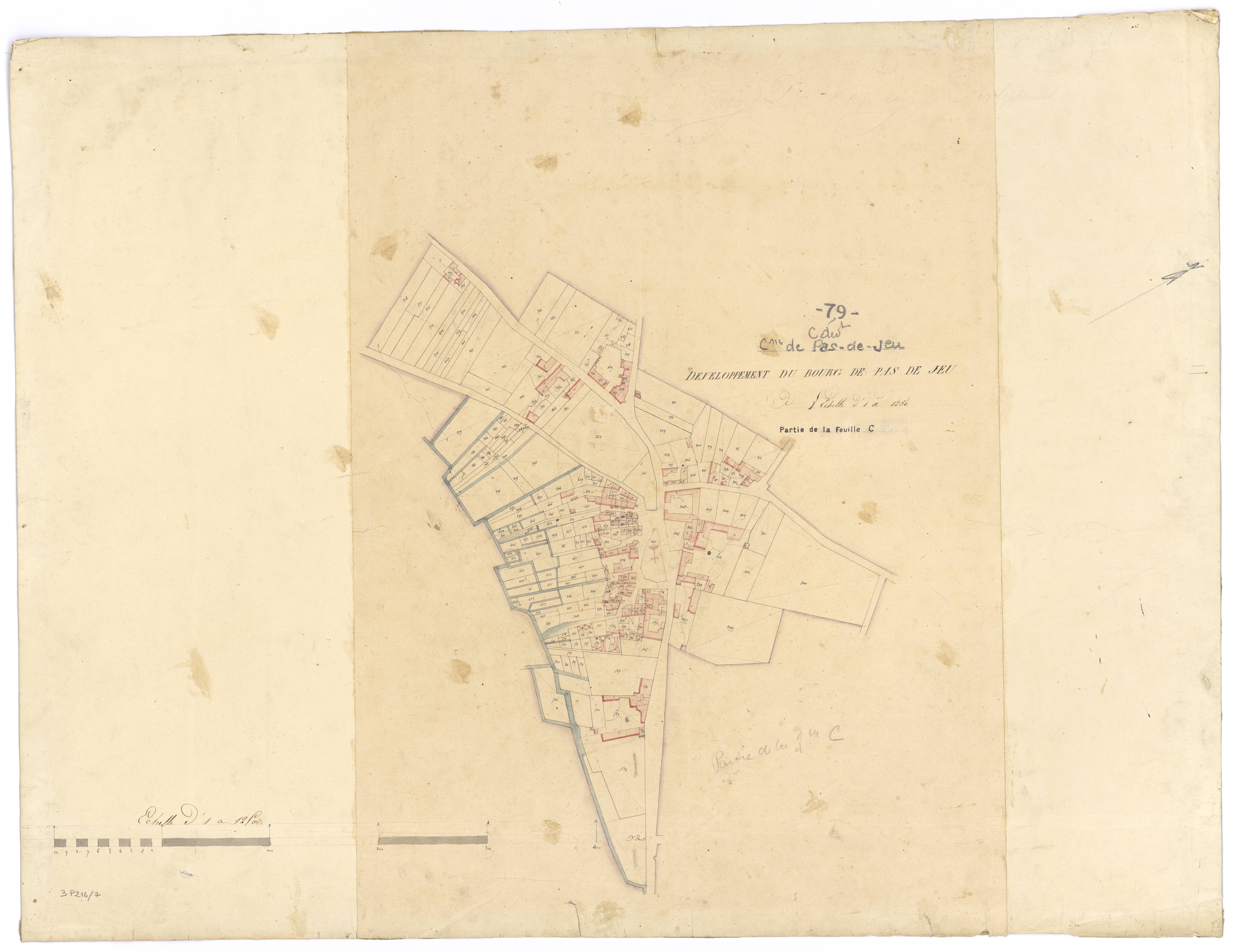 Pas-de-Jeu - FRAD079_CADASTRE_NAPOLEONIEN Section C développement du Bourg