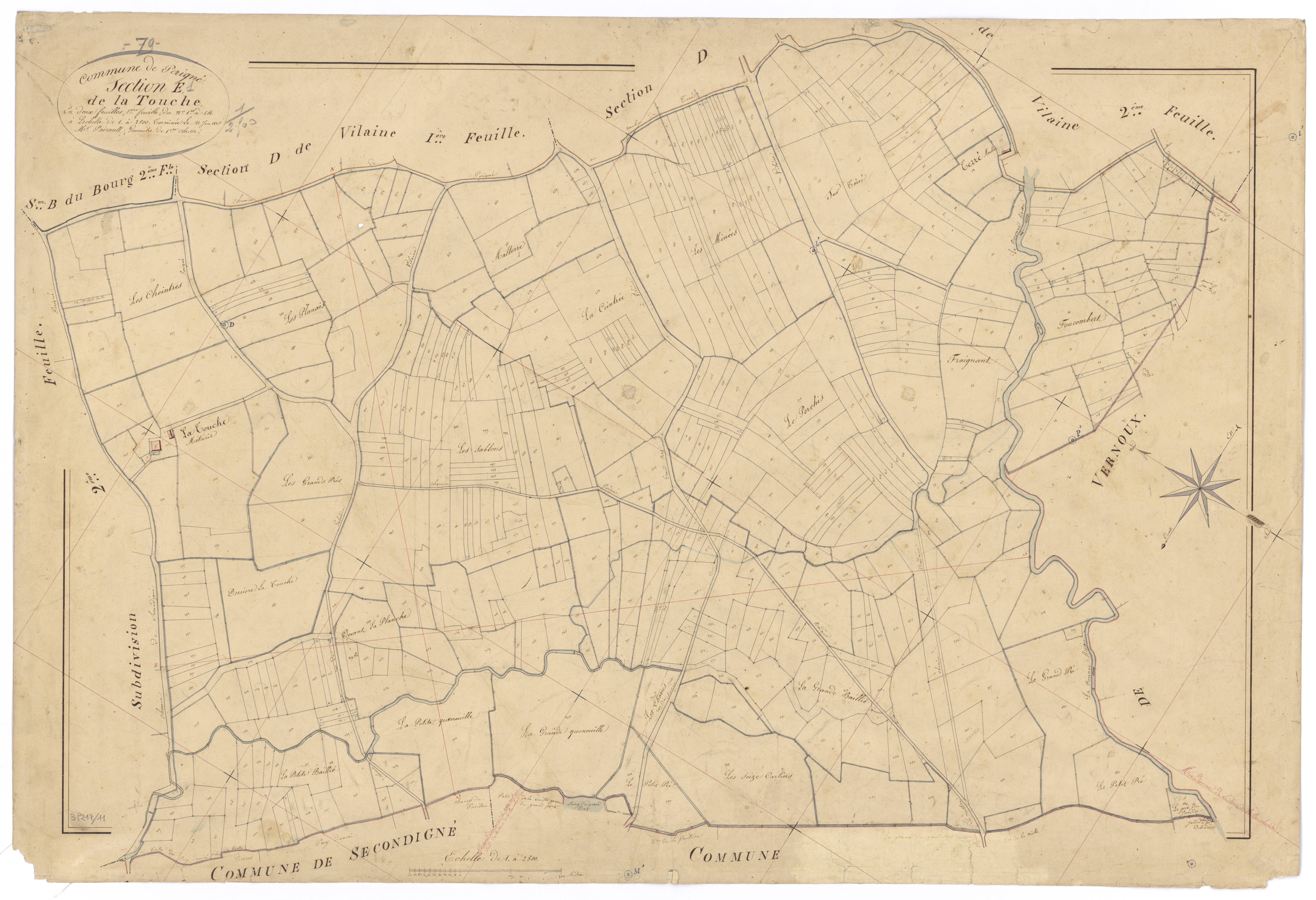 Périgné - FRAD079_CADASTRE_NAPOLEONIEN Section E1 dite de la Touche 