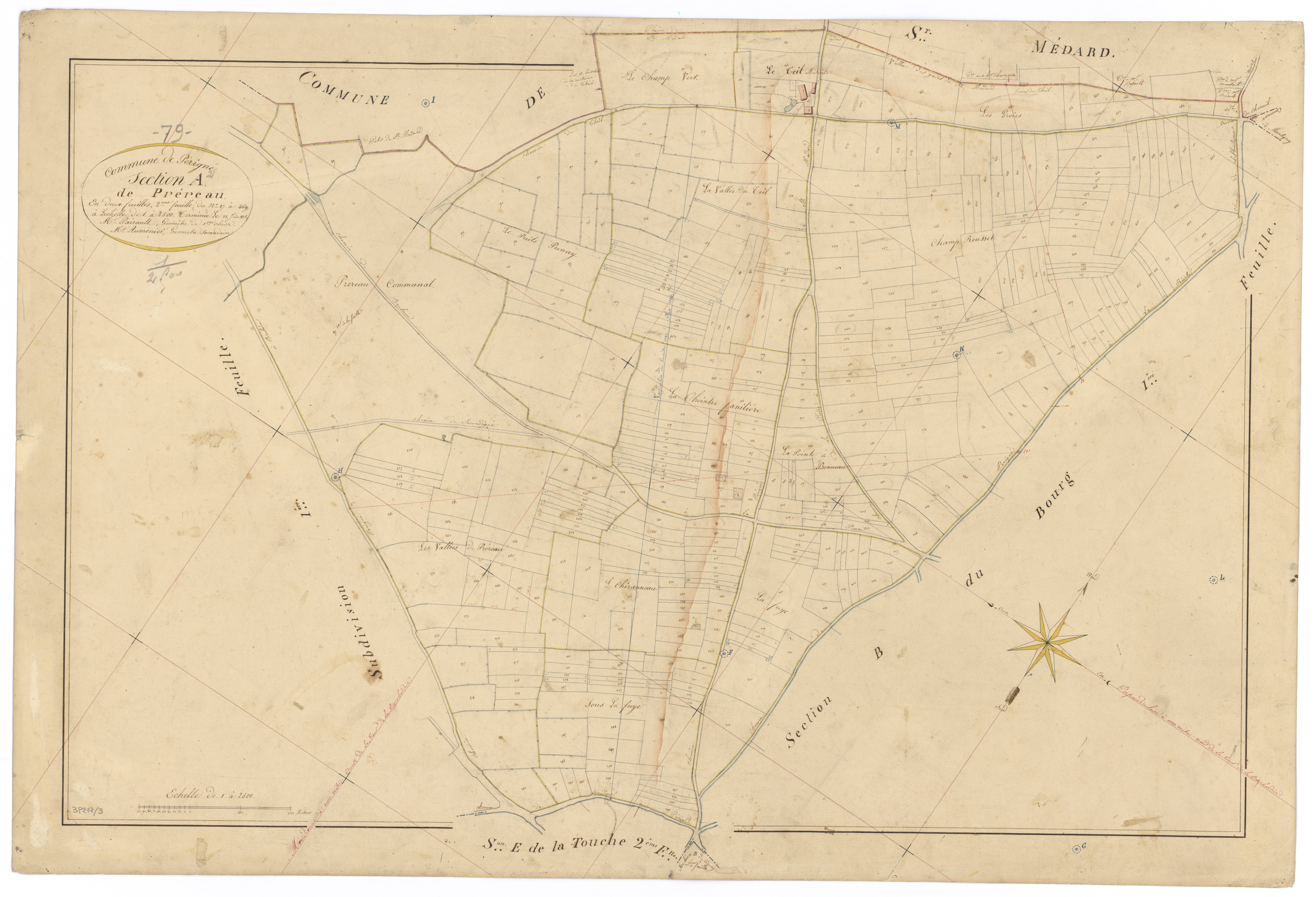 Périgné - FRAD079_CADASTRE_NAPOLEONIEN Section A2 dite de Préreau 