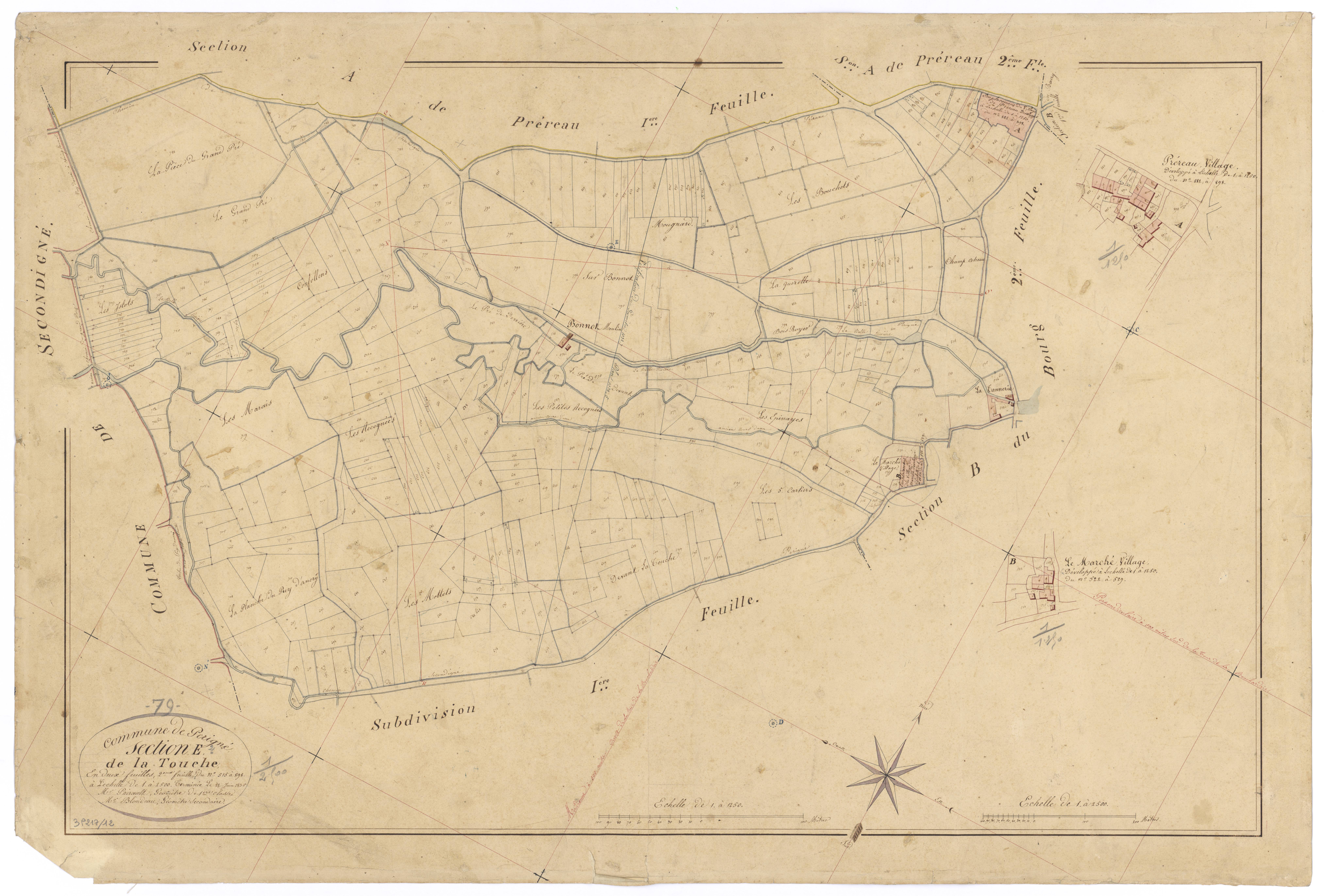 Périgné - FRAD079_CADASTRE_NAPOLEONIEN Section E2 dite de la Touche 