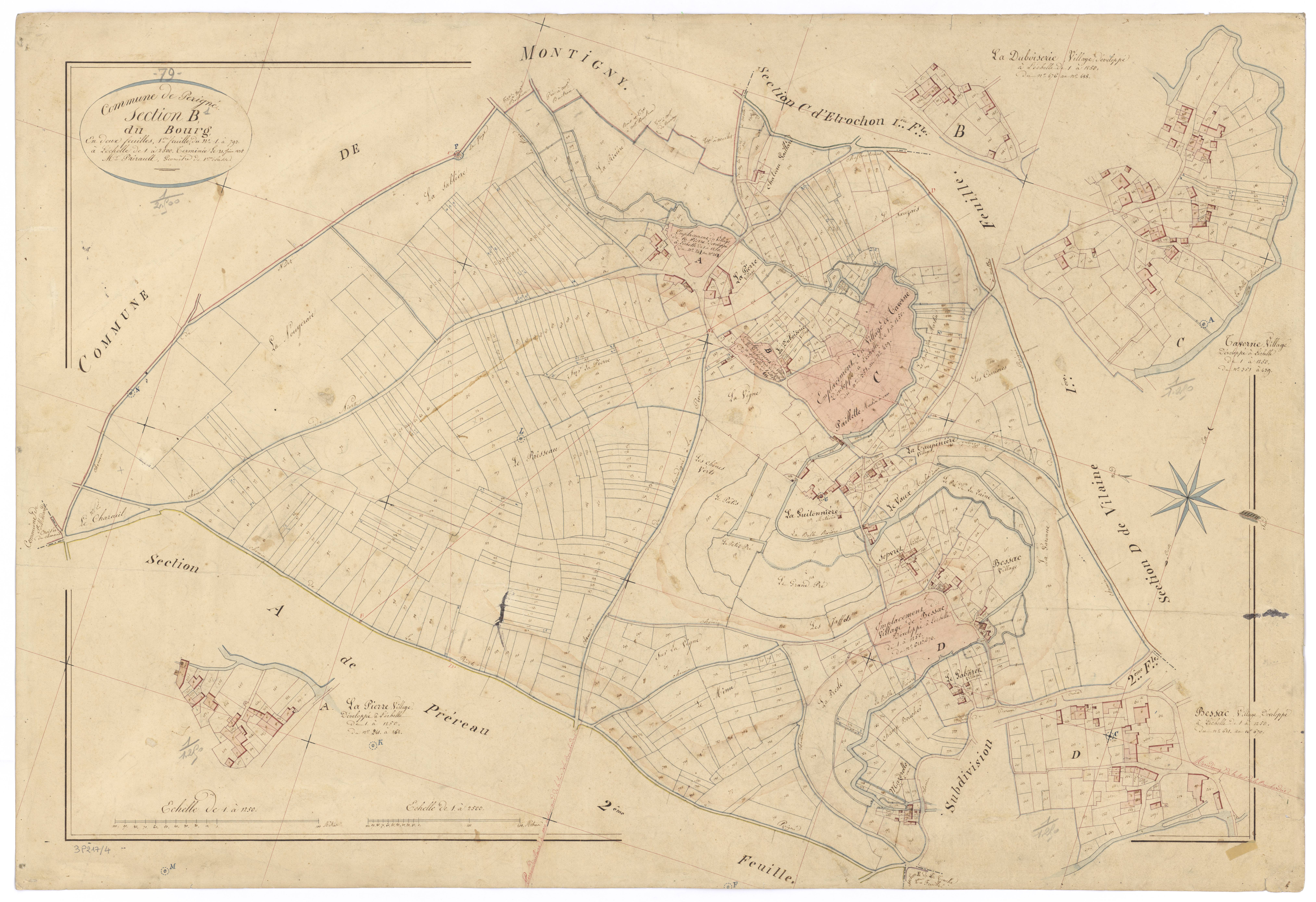 Périgné - FRAD079_CADASTRE_NAPOLEONIEN Section B1 dite du Bourg 