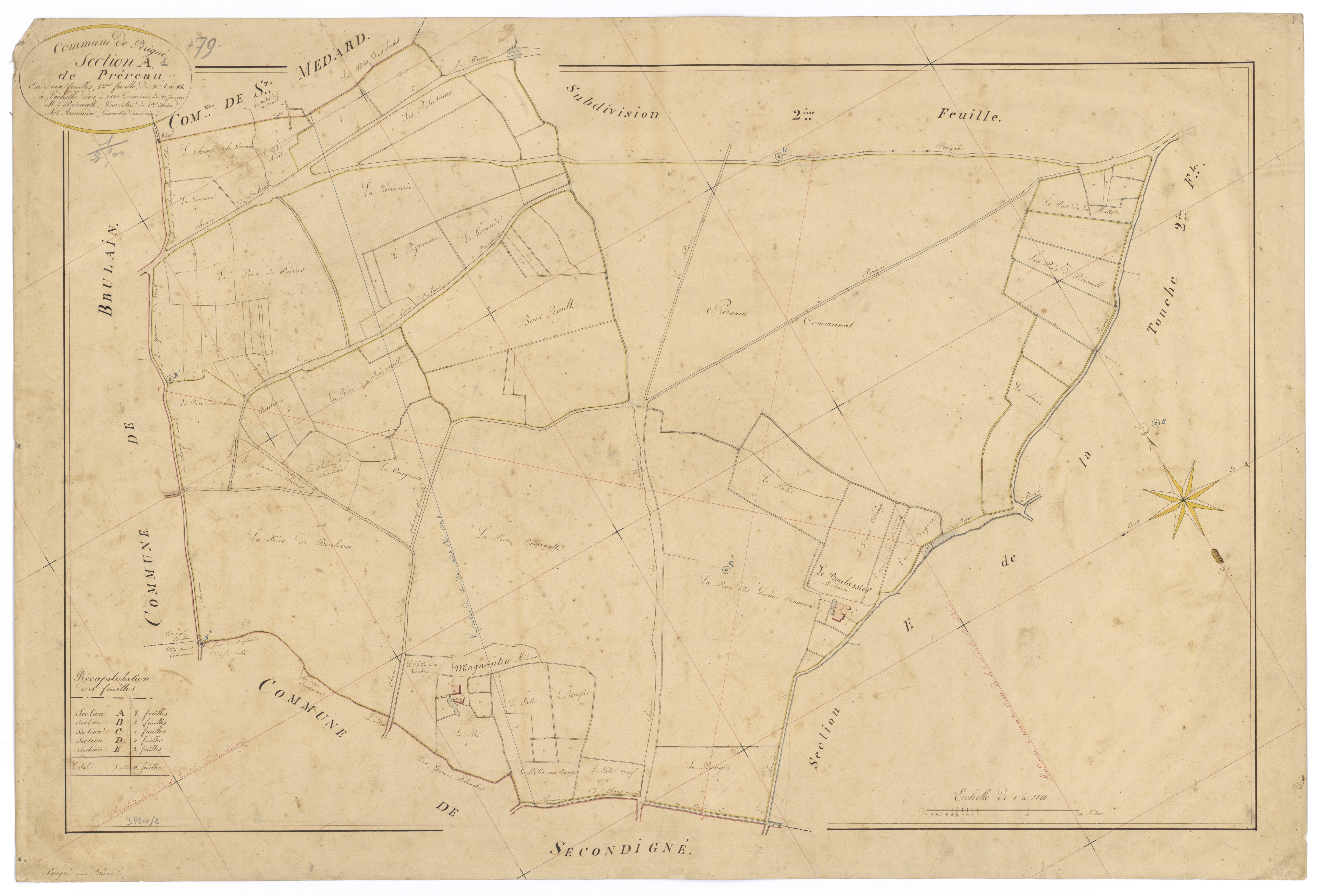 Périgné - FRAD079_CADASTRE_NAPOLEONIEN Section A1 dite de Préreau 
