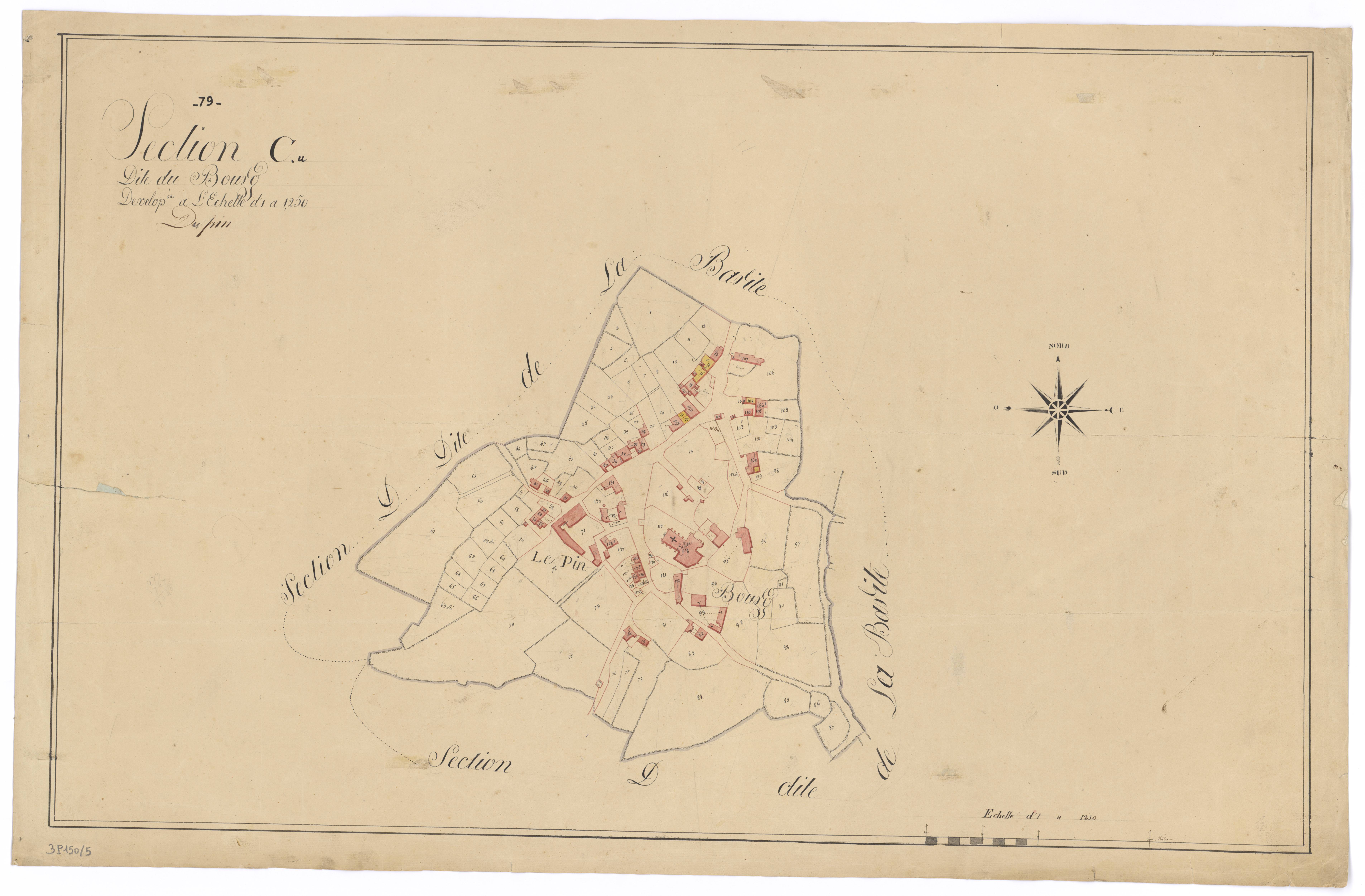 Le Pin - FRAD079_CADASTRE_NAPOLEONIEN Section C dite du Bourg